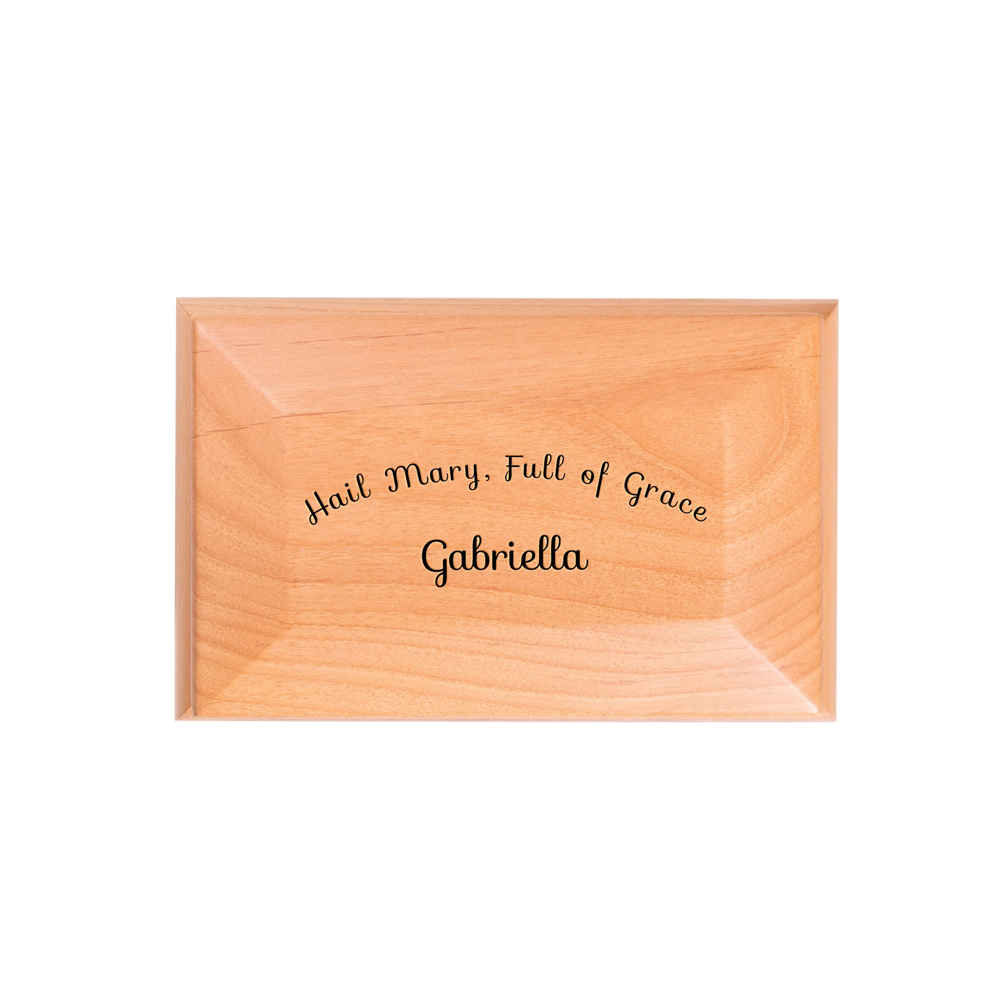 Personalized Hail Mary Red Alder Keepsake Box - Image 4