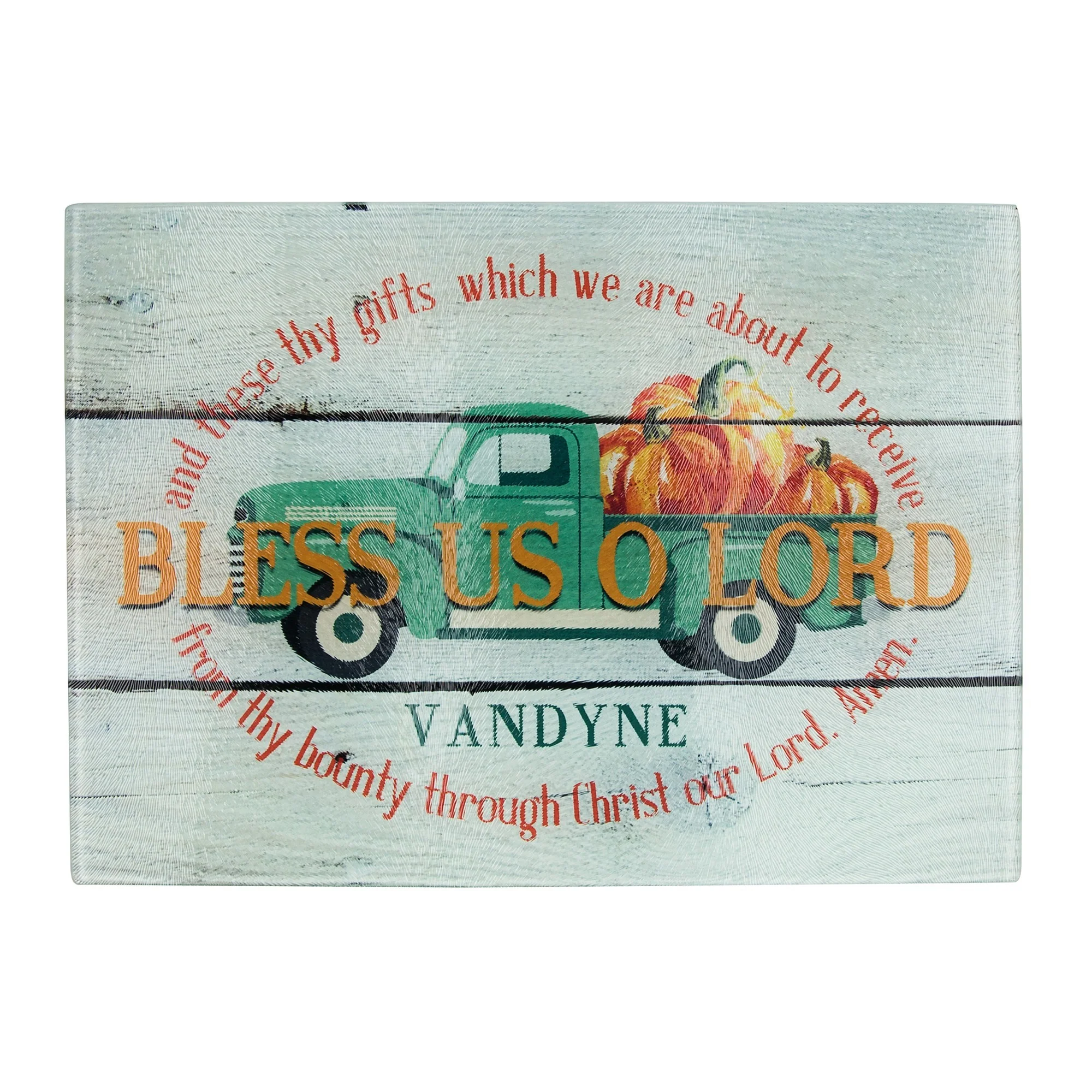 Personalized Harvest Bless Us O Lord Cutting Board - Image 2