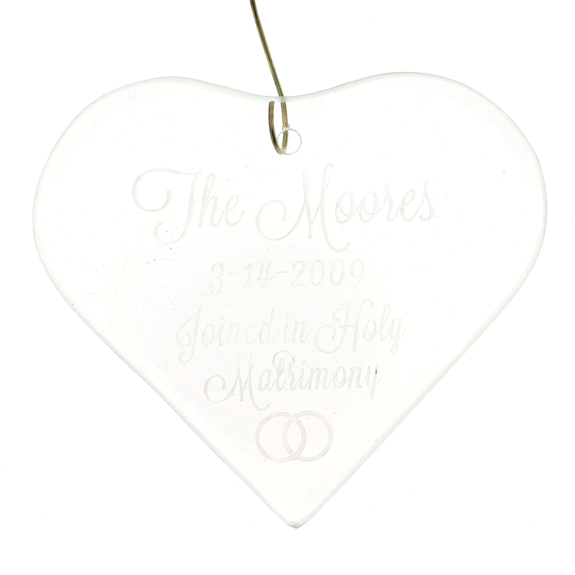 Personalized Holy Matrimony Glass Ornament - Image 2