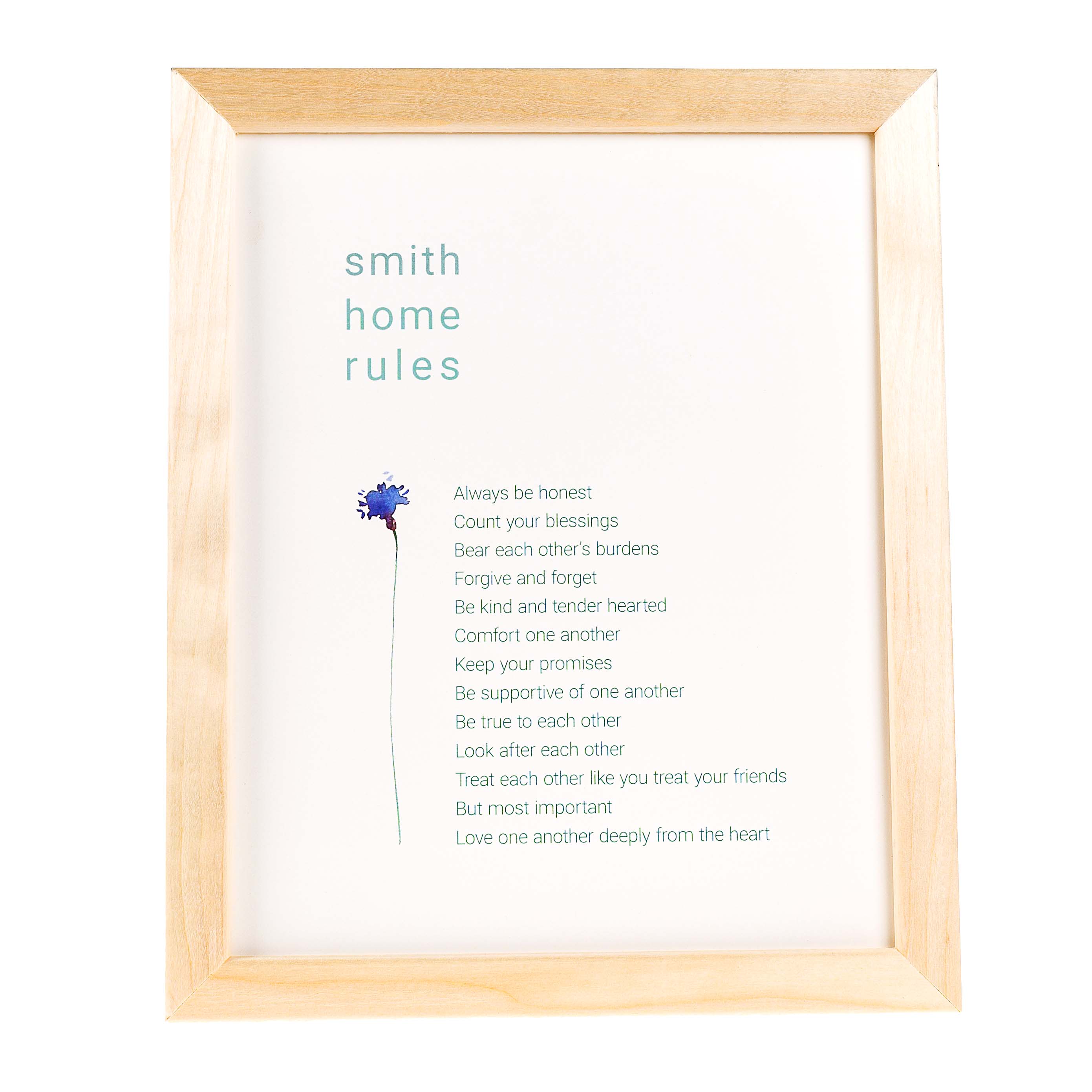 Personalized Home Rules Framed Print 8x10