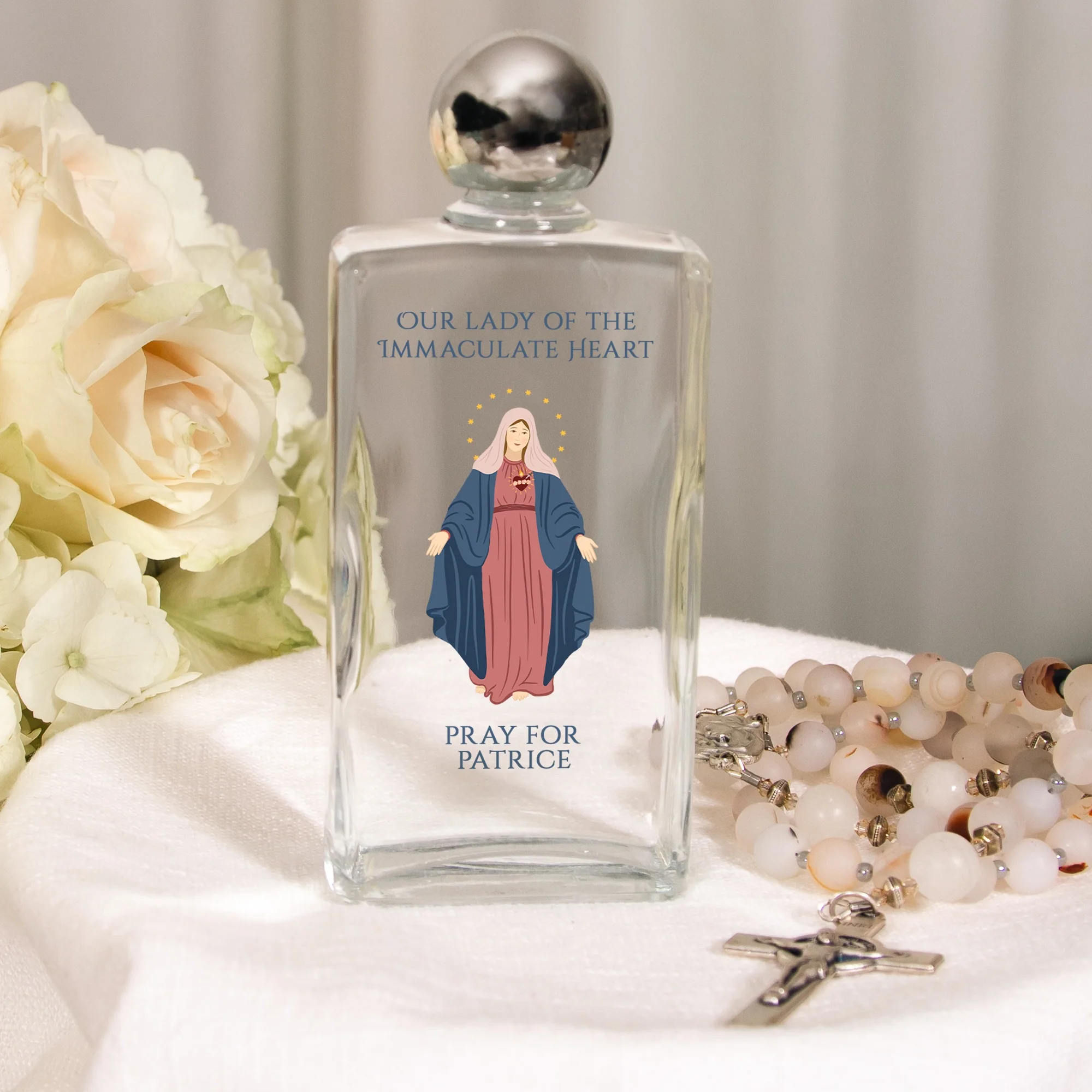 Personalized Immaculate Heart Holy Water Bottle - Image 2