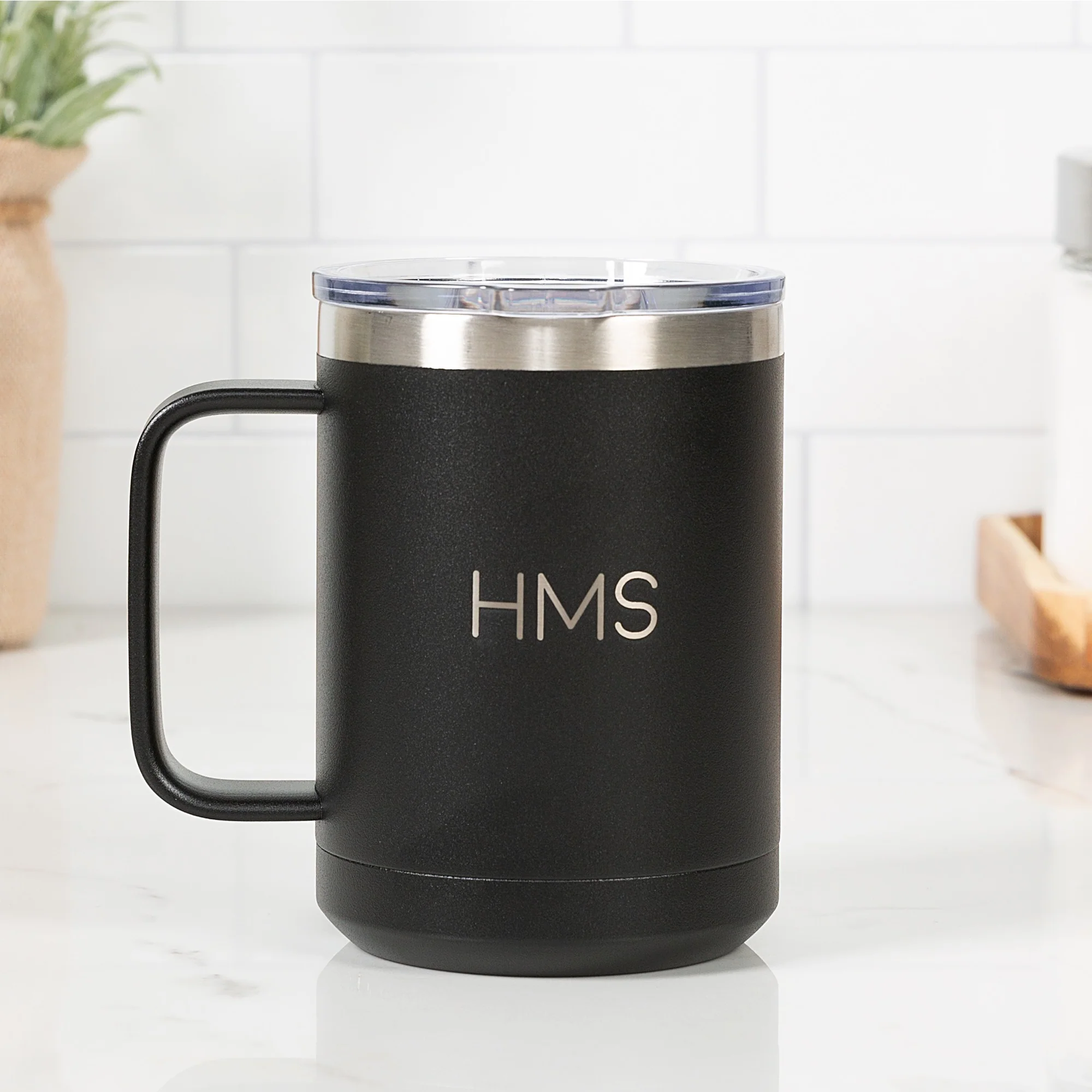 Personalized Let Us Begin Black Travel Mug - Image 2