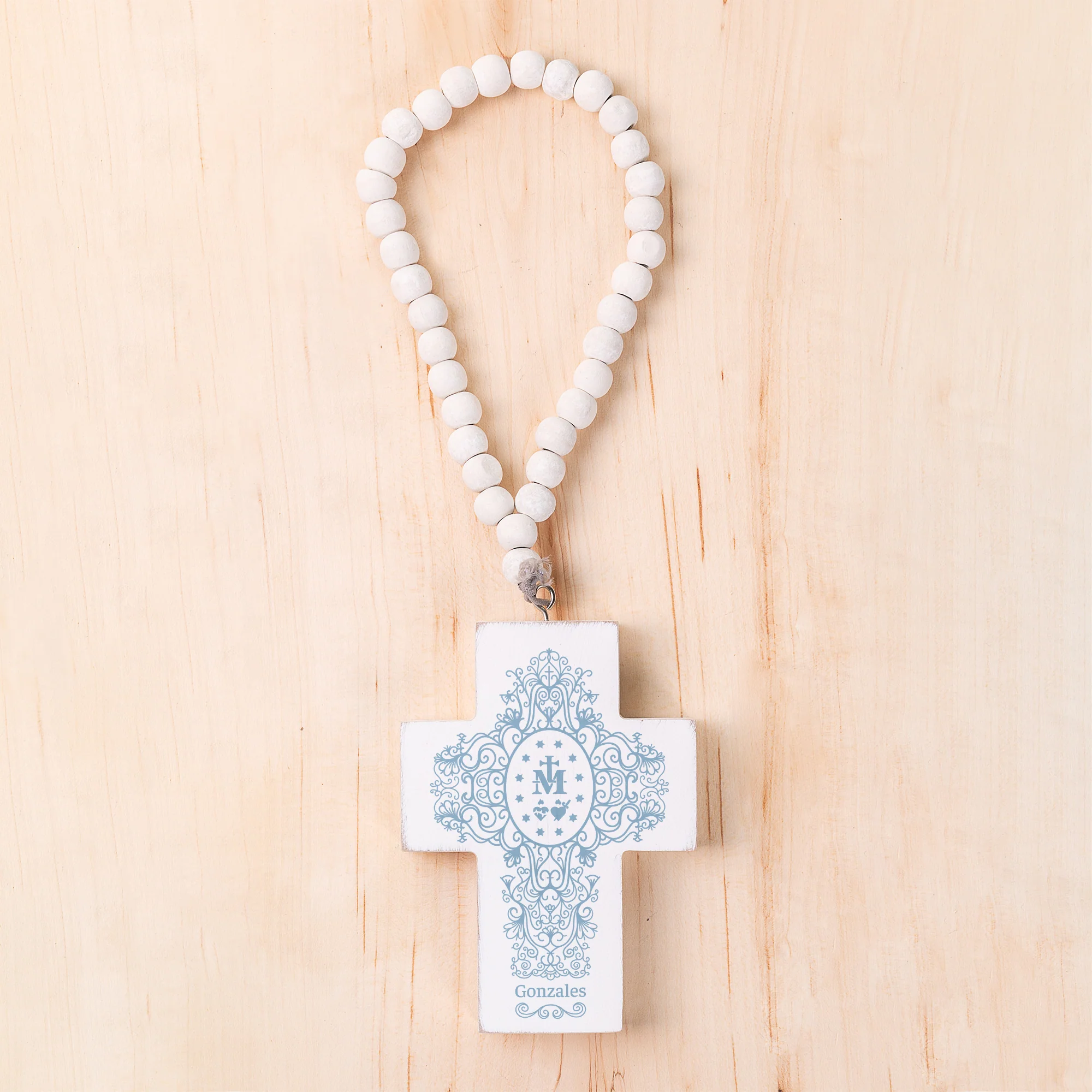 Personalized Miraculous Medal Filigree Home Blessing Cross - Image 2