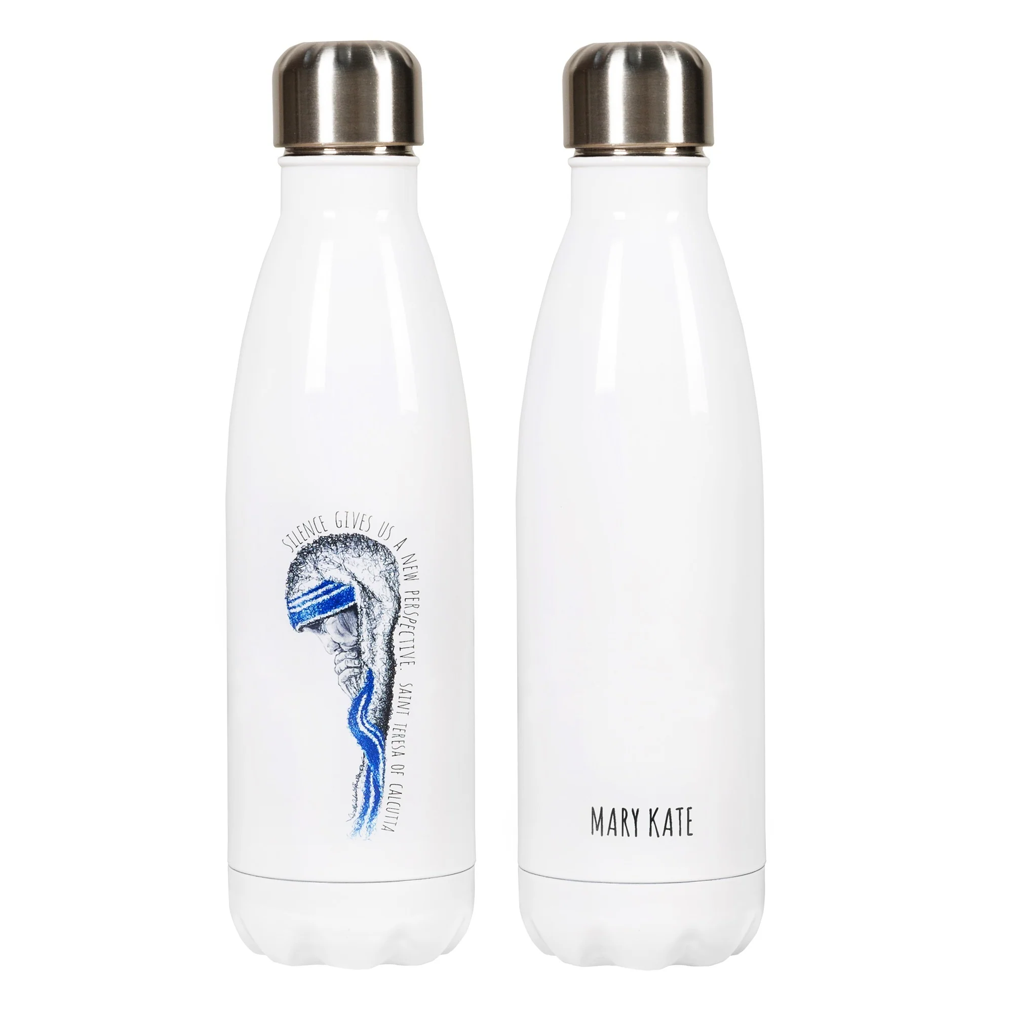 Personalized Mother Teresa "Silence" Water Bottle - Image 3