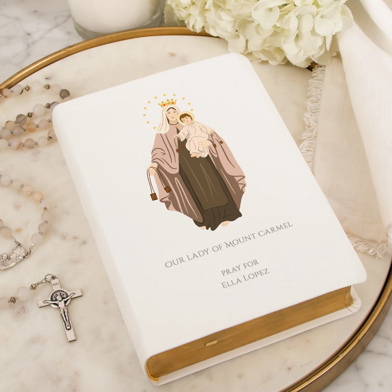 Personalized Our Lady of Mount Carmel Bible