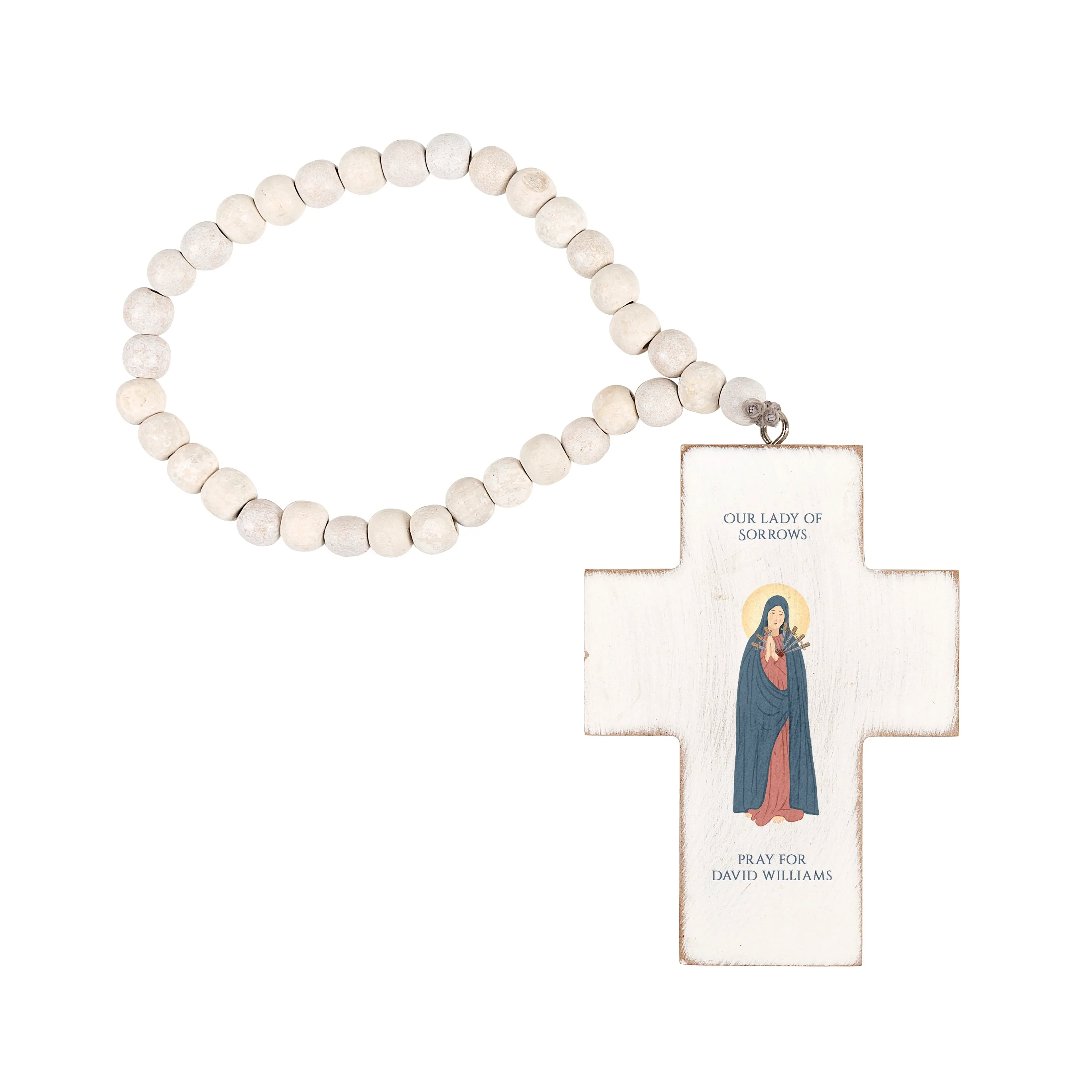 Personalized Our Lady of Sorrows Hanging Cross - Image 2