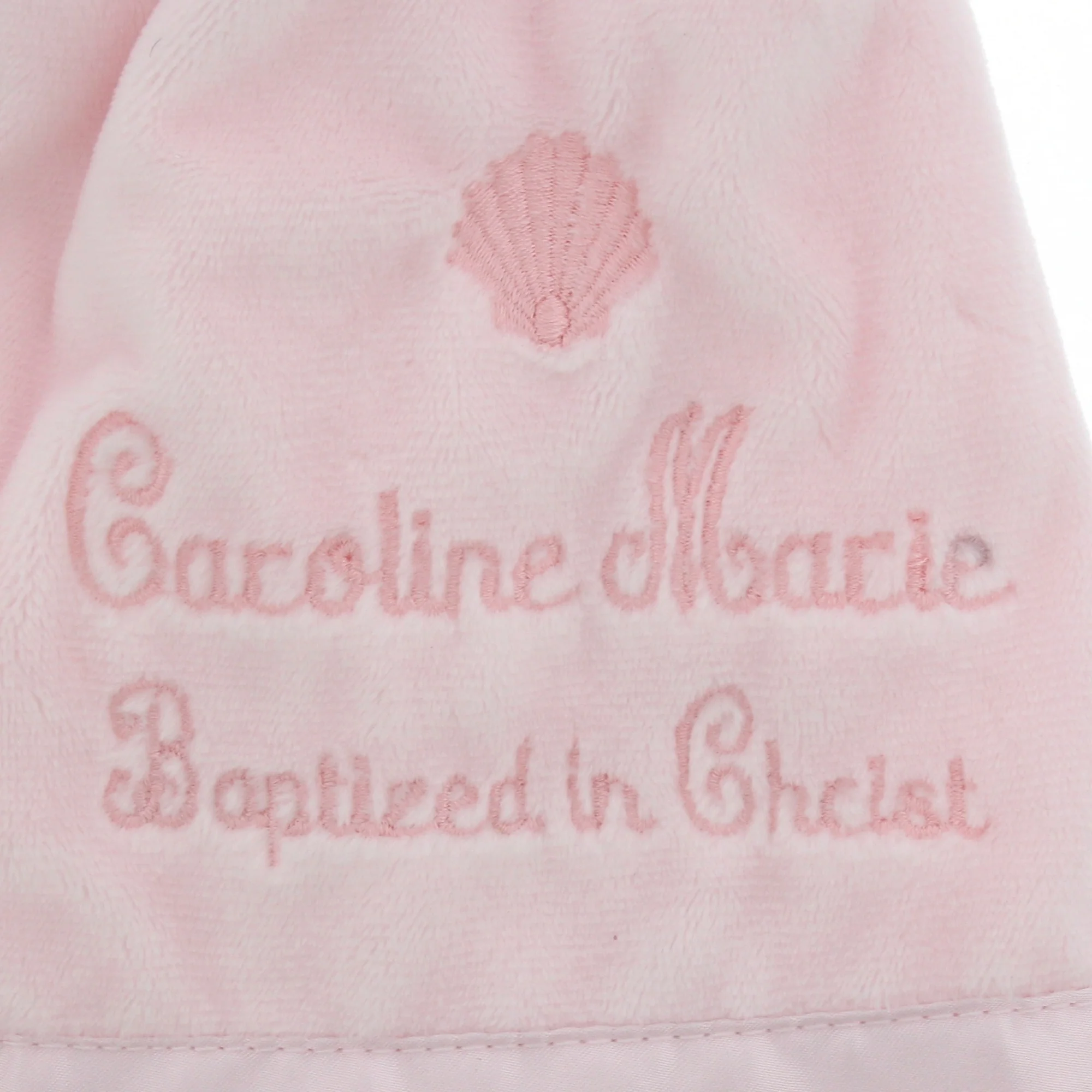 Personalized Pink Baptism Bear Snuggler - Image 3
