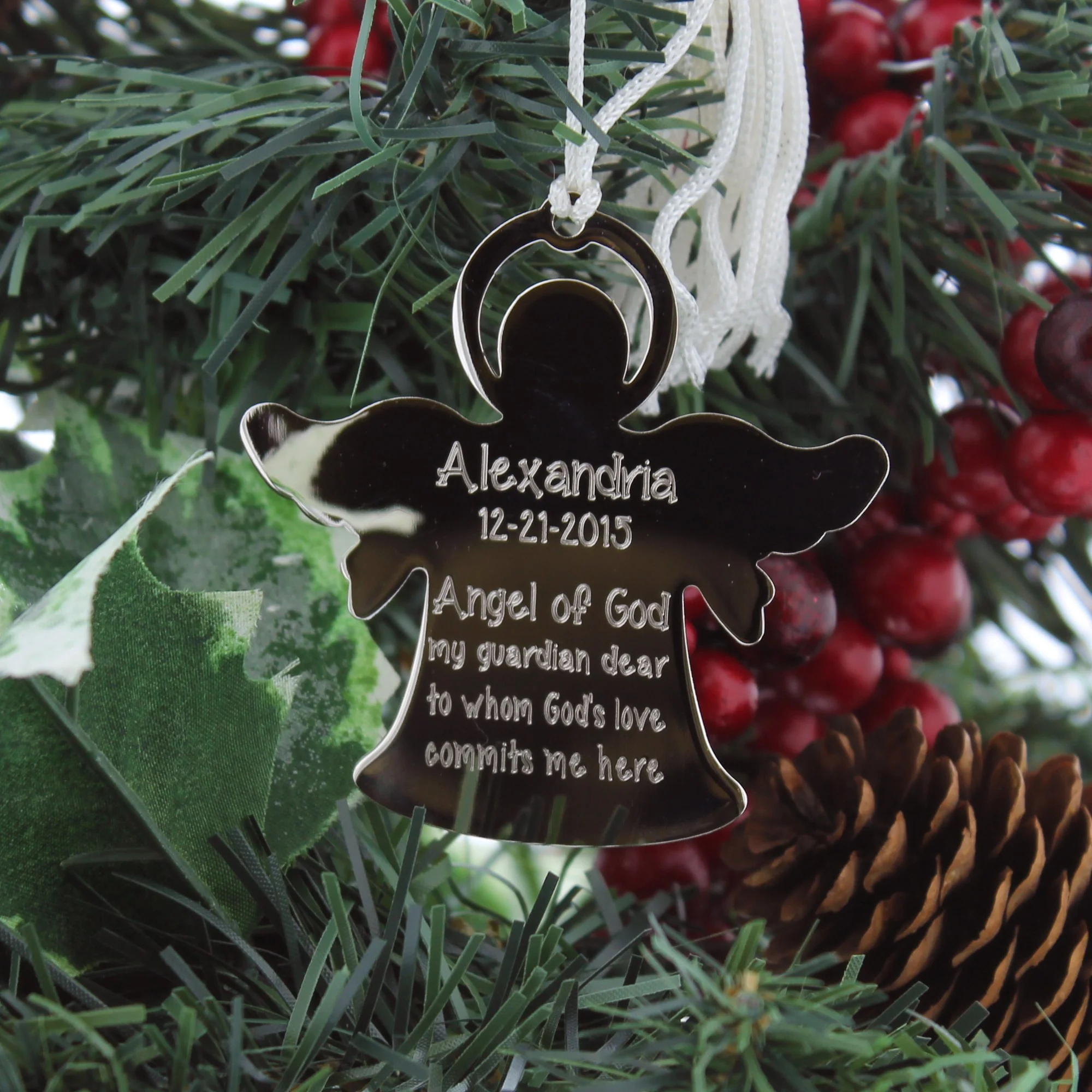 Personalized Silver Angel Crib Medal