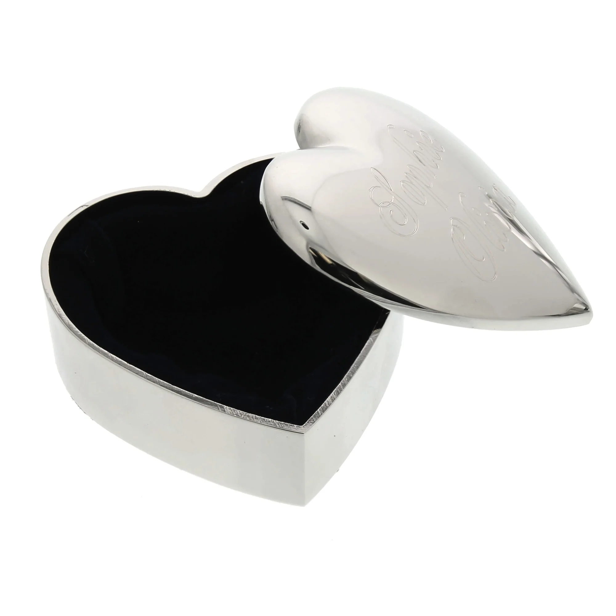 Personalized Silver Heart Keepsake Box - Image 2