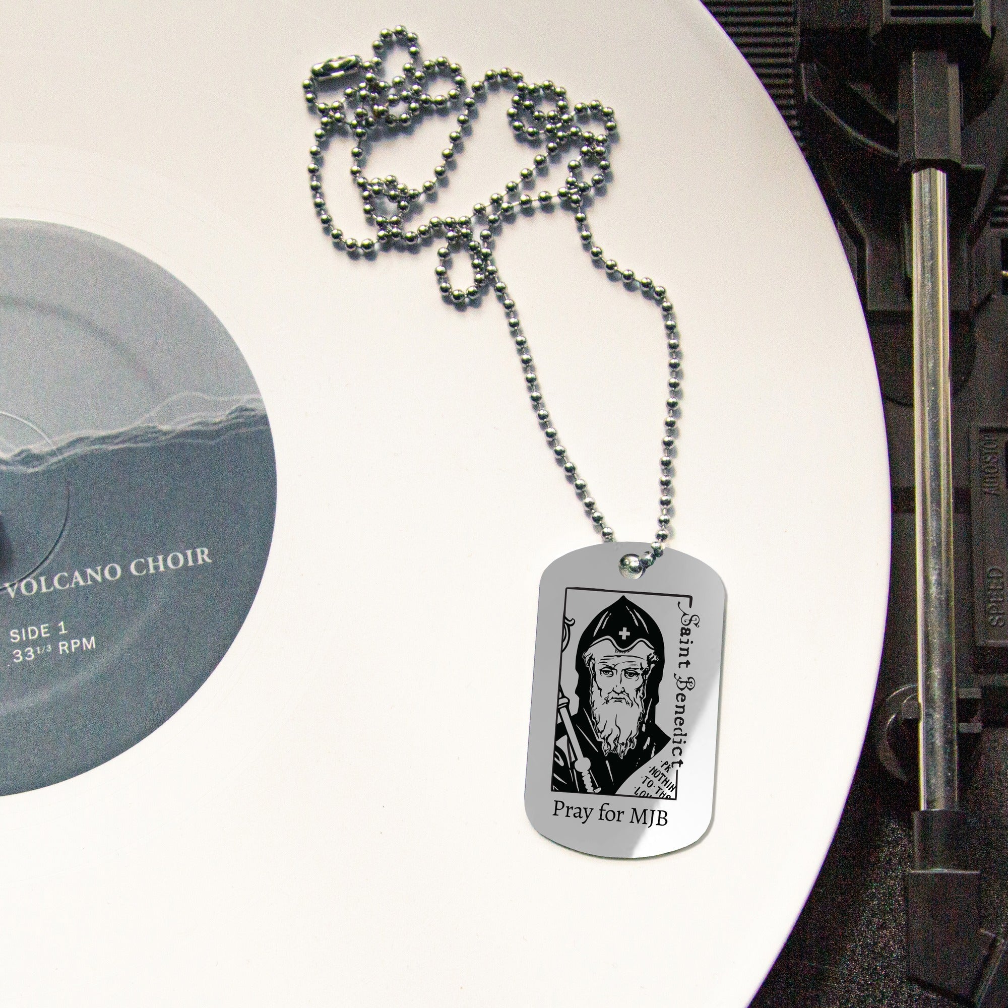 Personalized St. Benedict Dog Tag Necklace