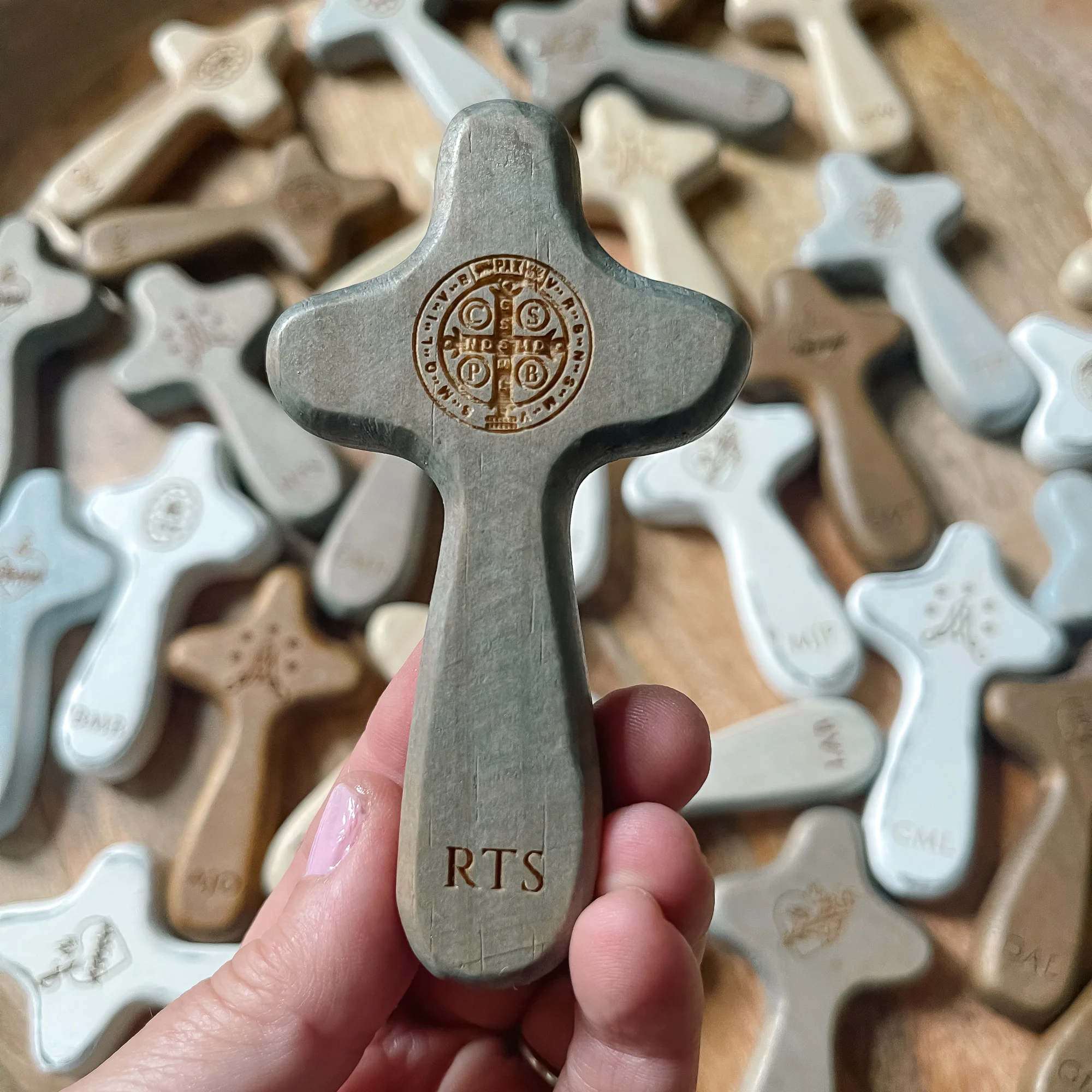 Personalized St. Benedict Medal Comfort Cross - Image 8