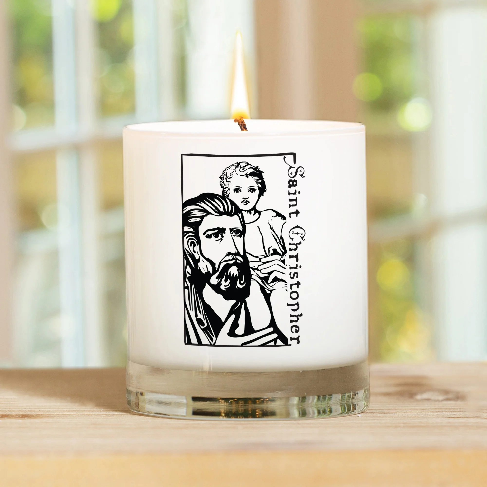 Personalized St. Christopher Confirmation Candle - Image 2