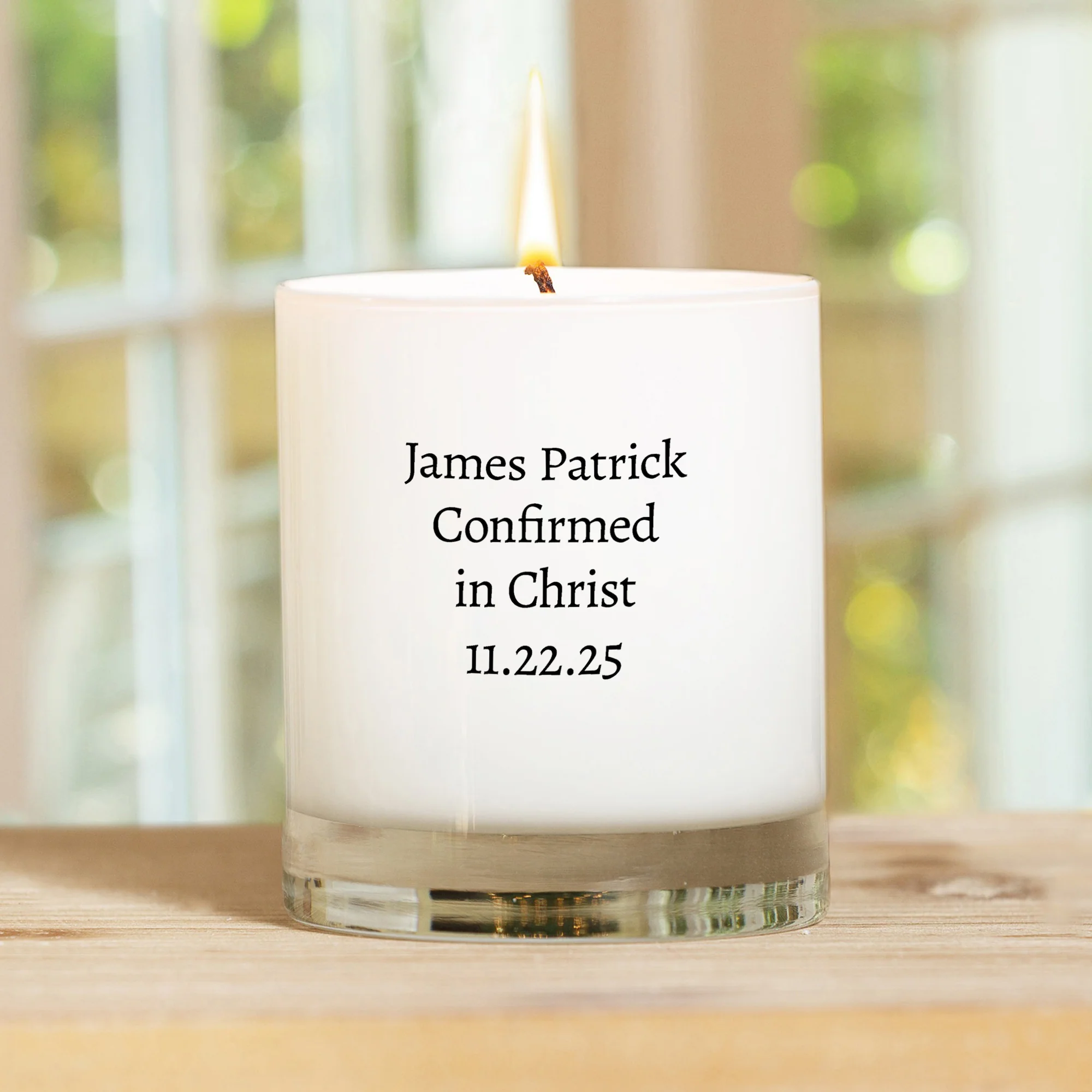 Personalized St. Christopher Confirmation Candle - Image 4