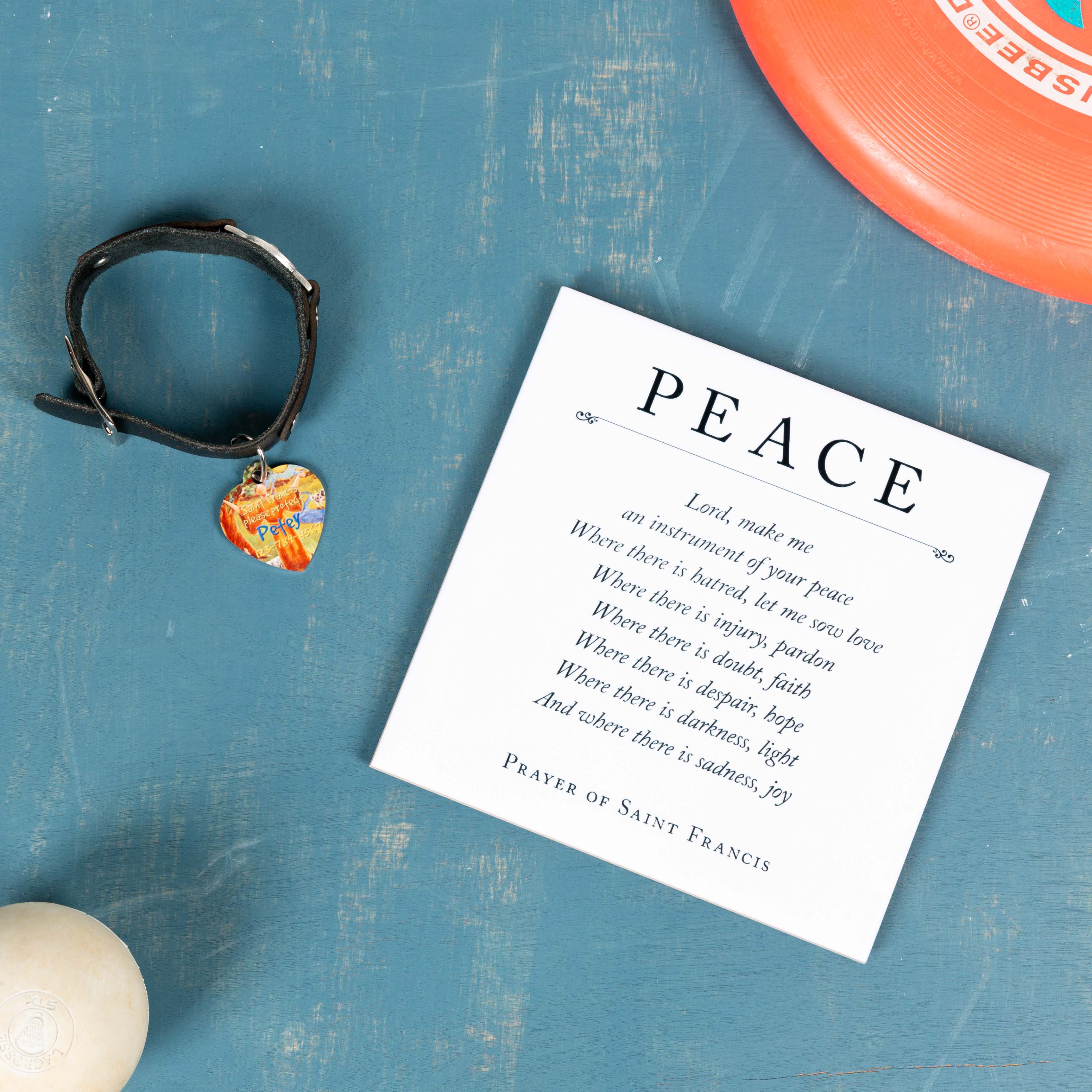 Personalized St. Francis Pet Tag & Prayer of St. Francis Tile
