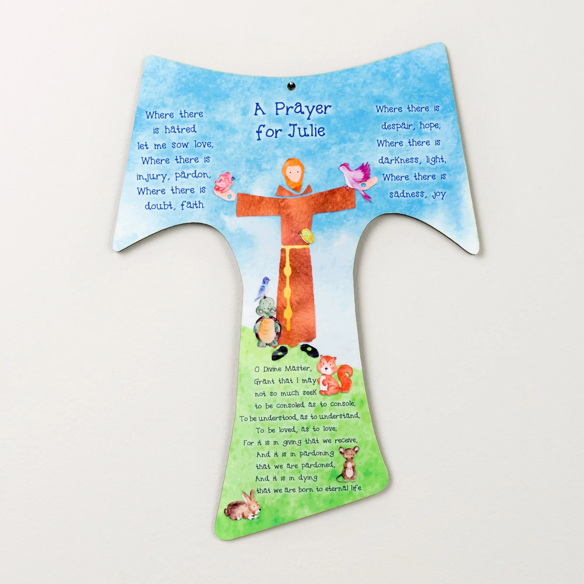 Personalized St. Francis Tau Cross for Kids