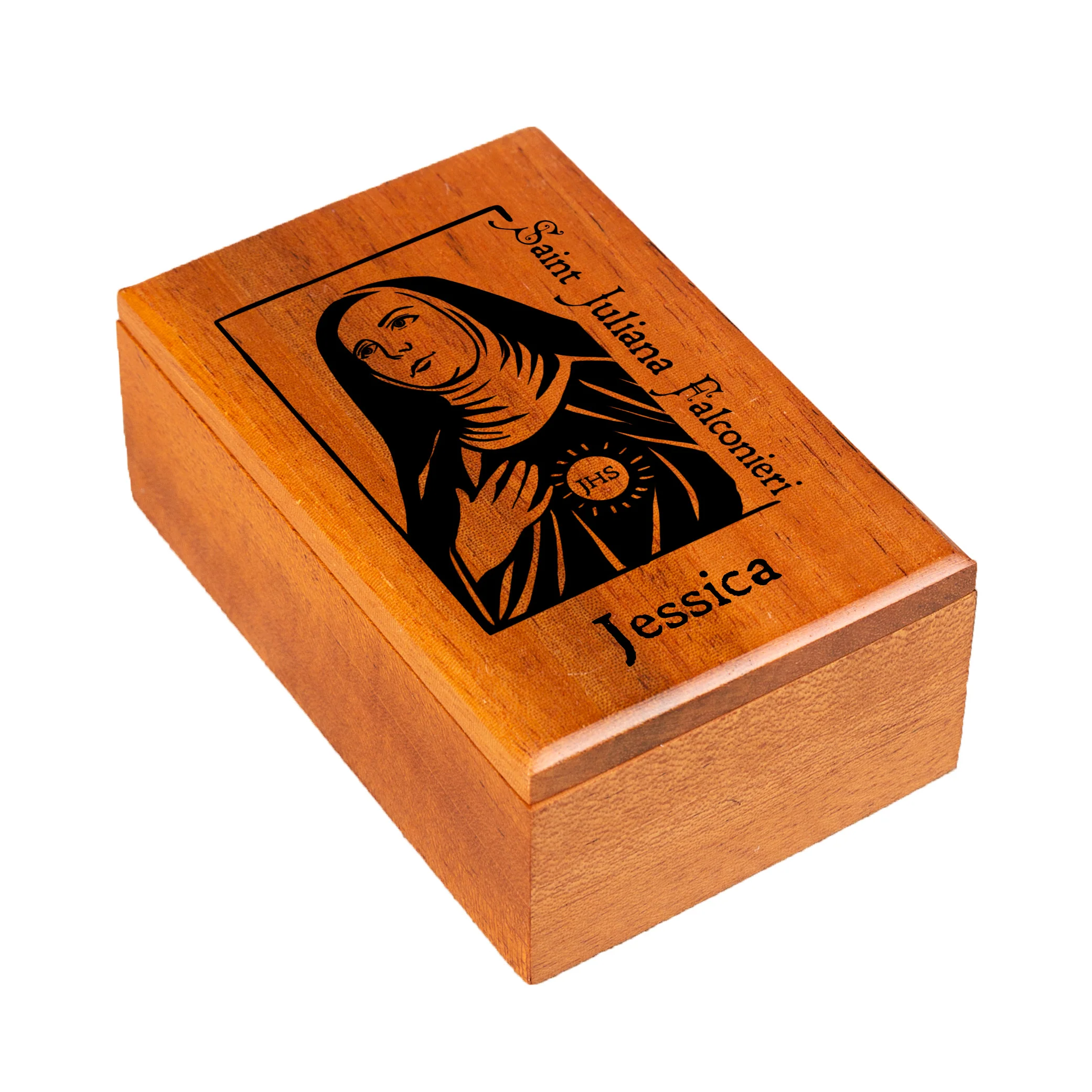 Personalized St Juliana Wood Box - Image 2