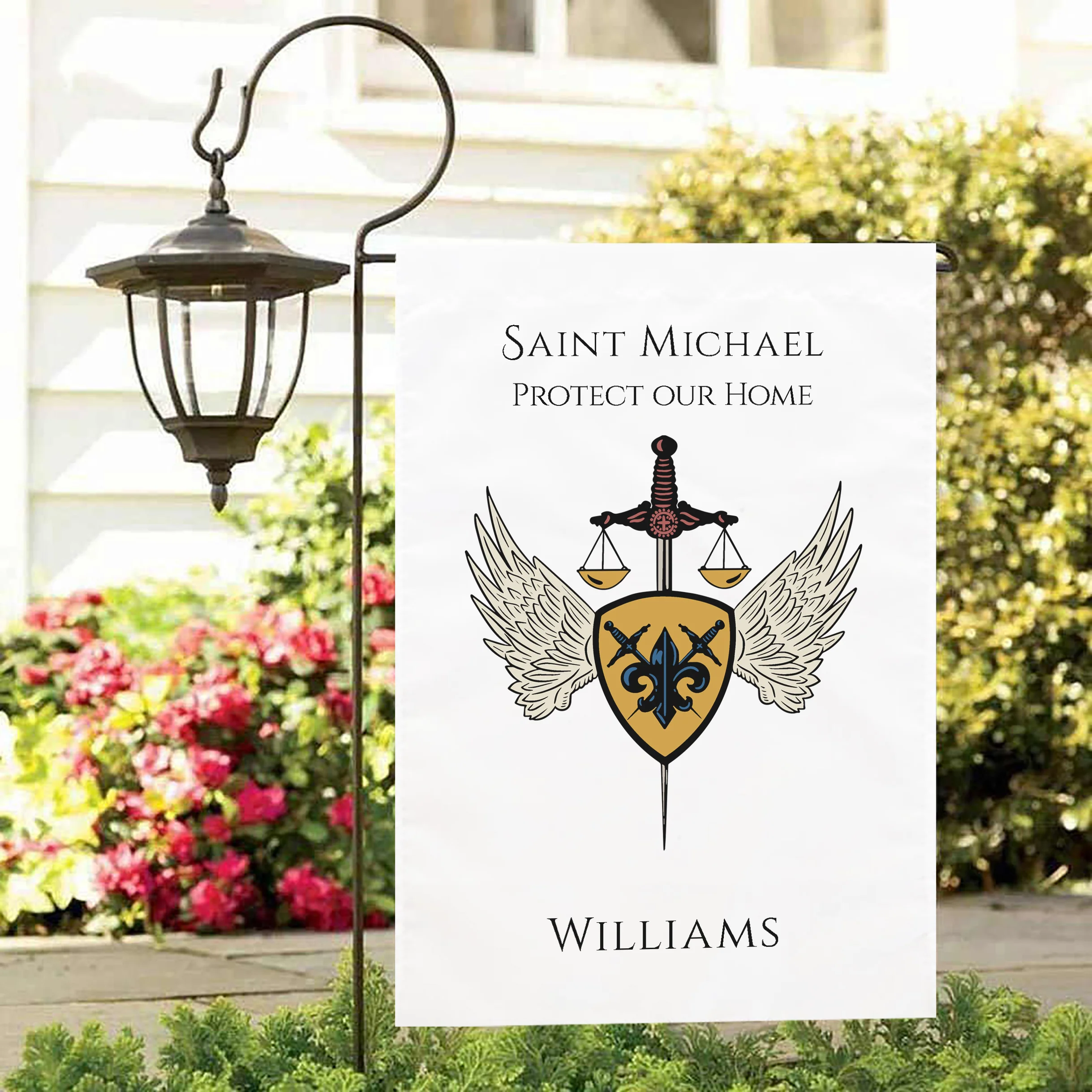 Personalized St. Michael Garden Flag