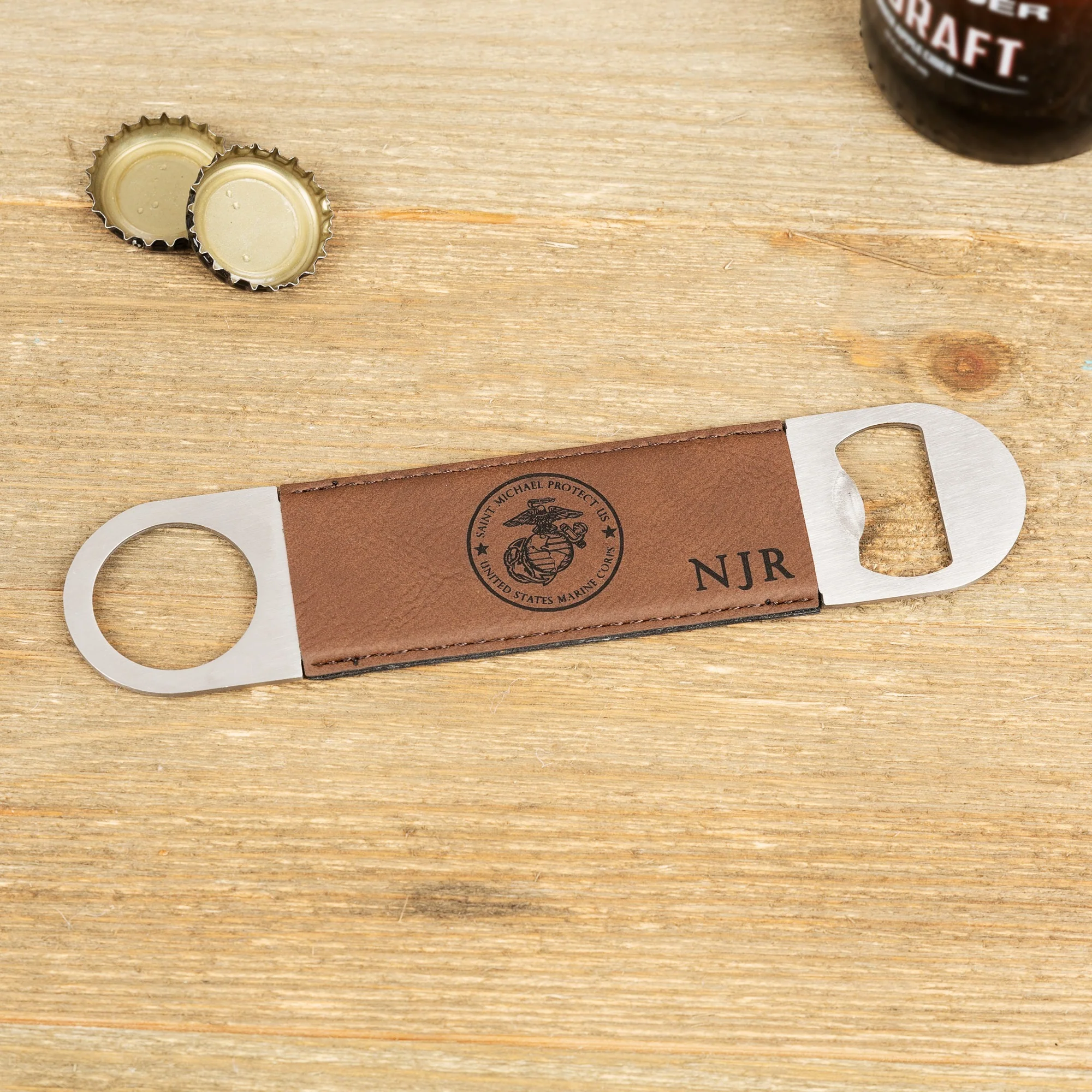 Personalized St. Michael Marine Corps Bottle Opener