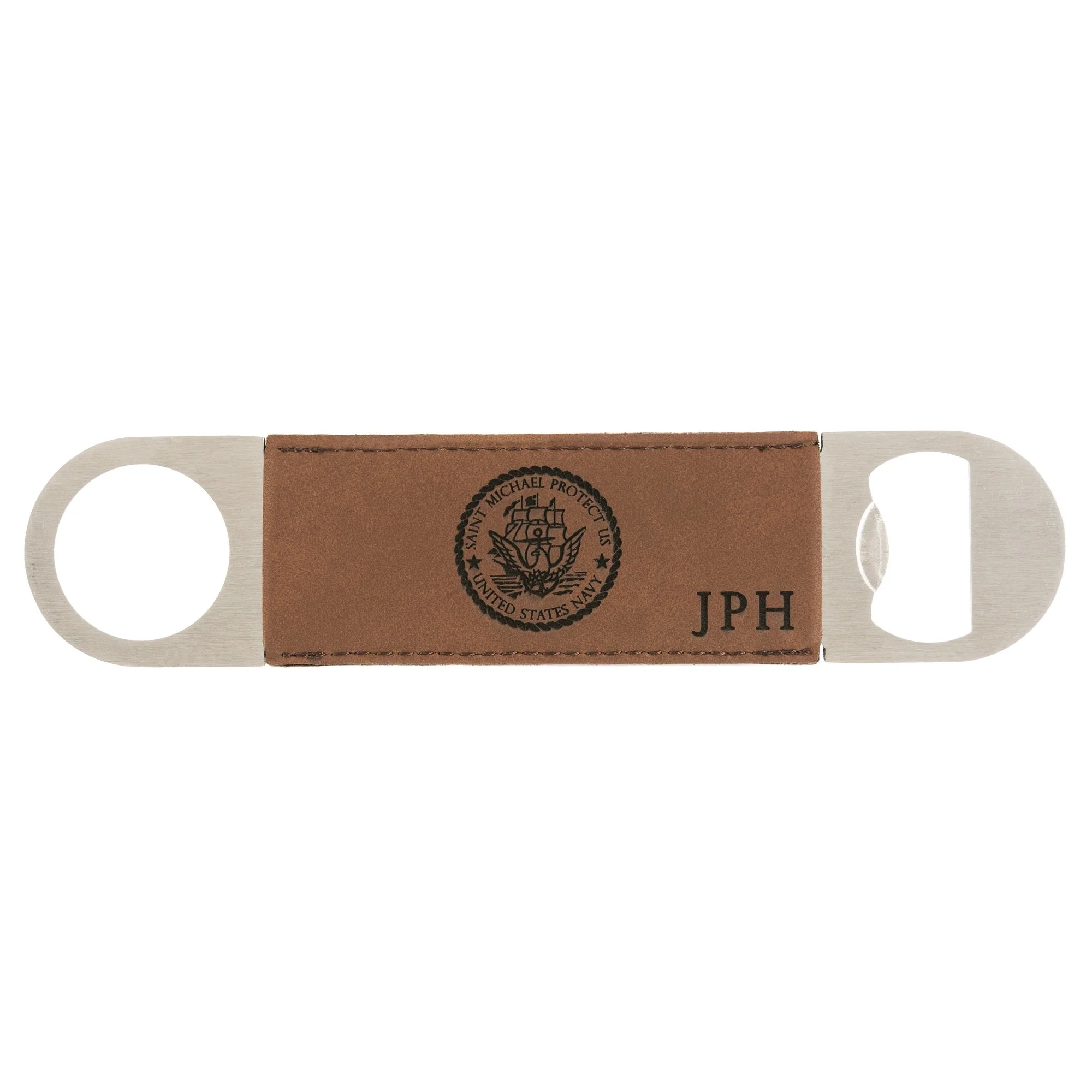 Personalized St. Michael Navy Bottle Opener - Image 2
