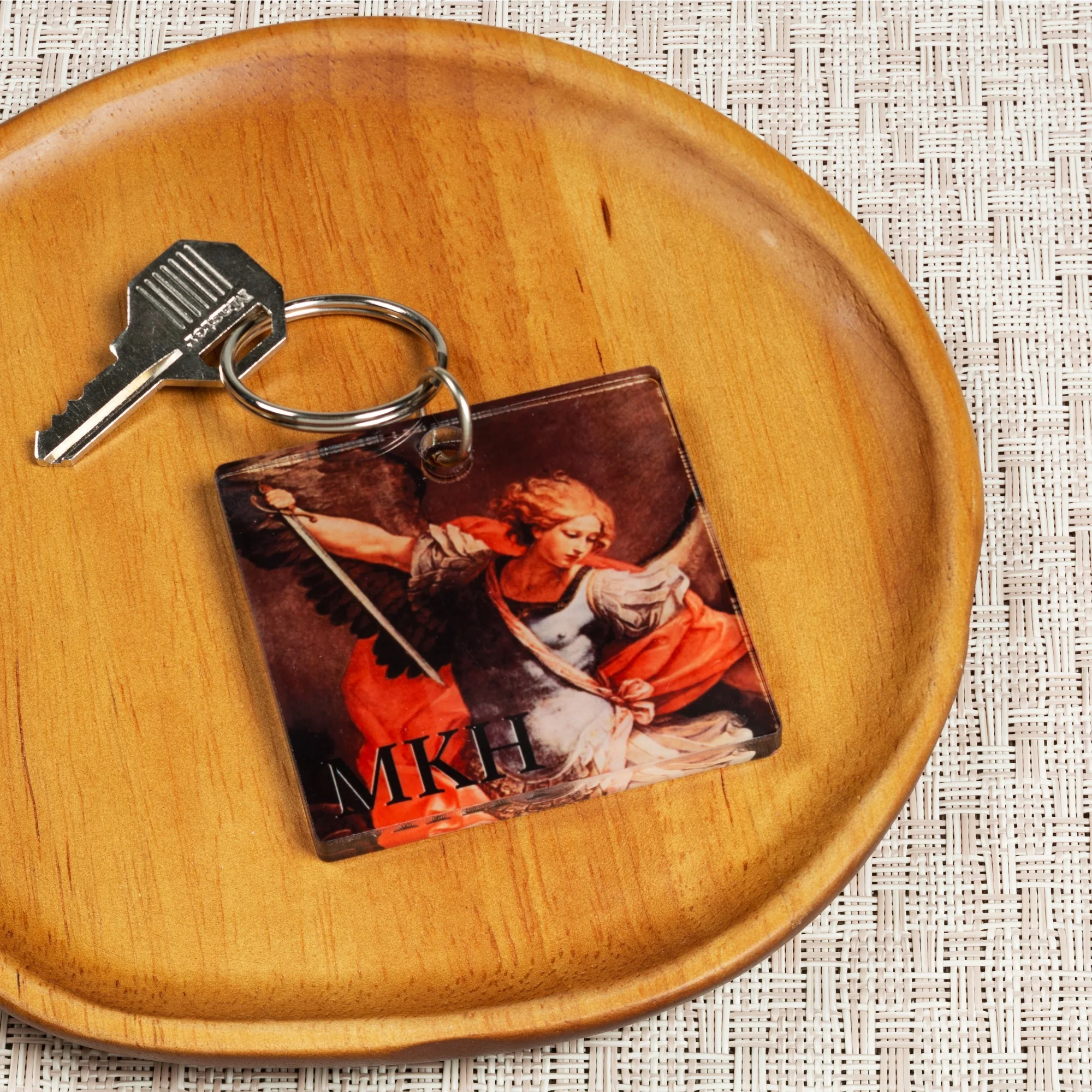 Personalized St. Michael the Archangel Key Chain