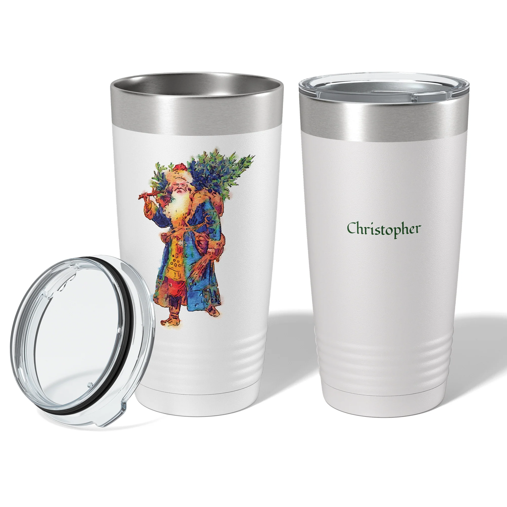 Personalized St. Nicholas White 20 oz. Tumbler - Image 2