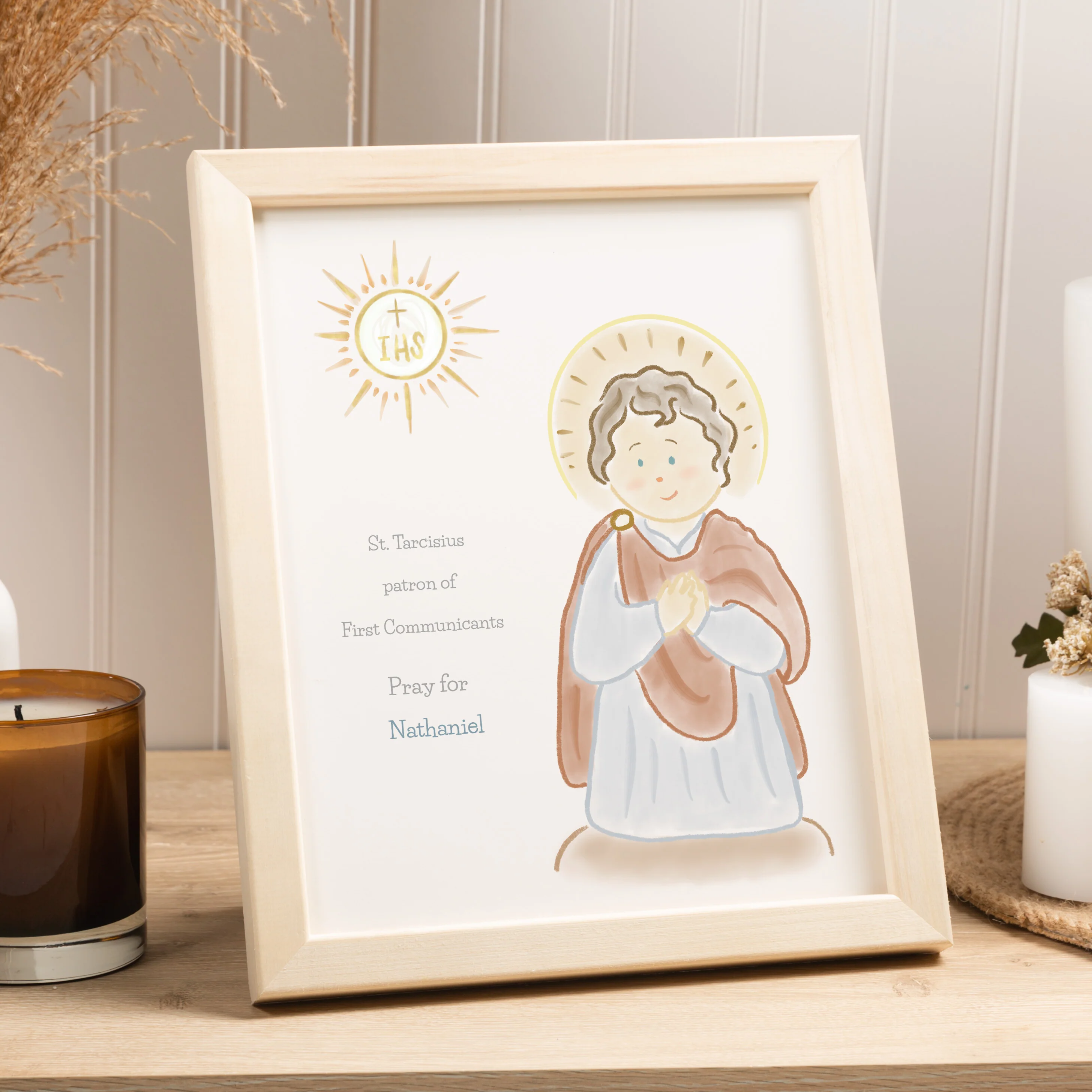 Personalized St. Tarcisius First Communion Framed Print