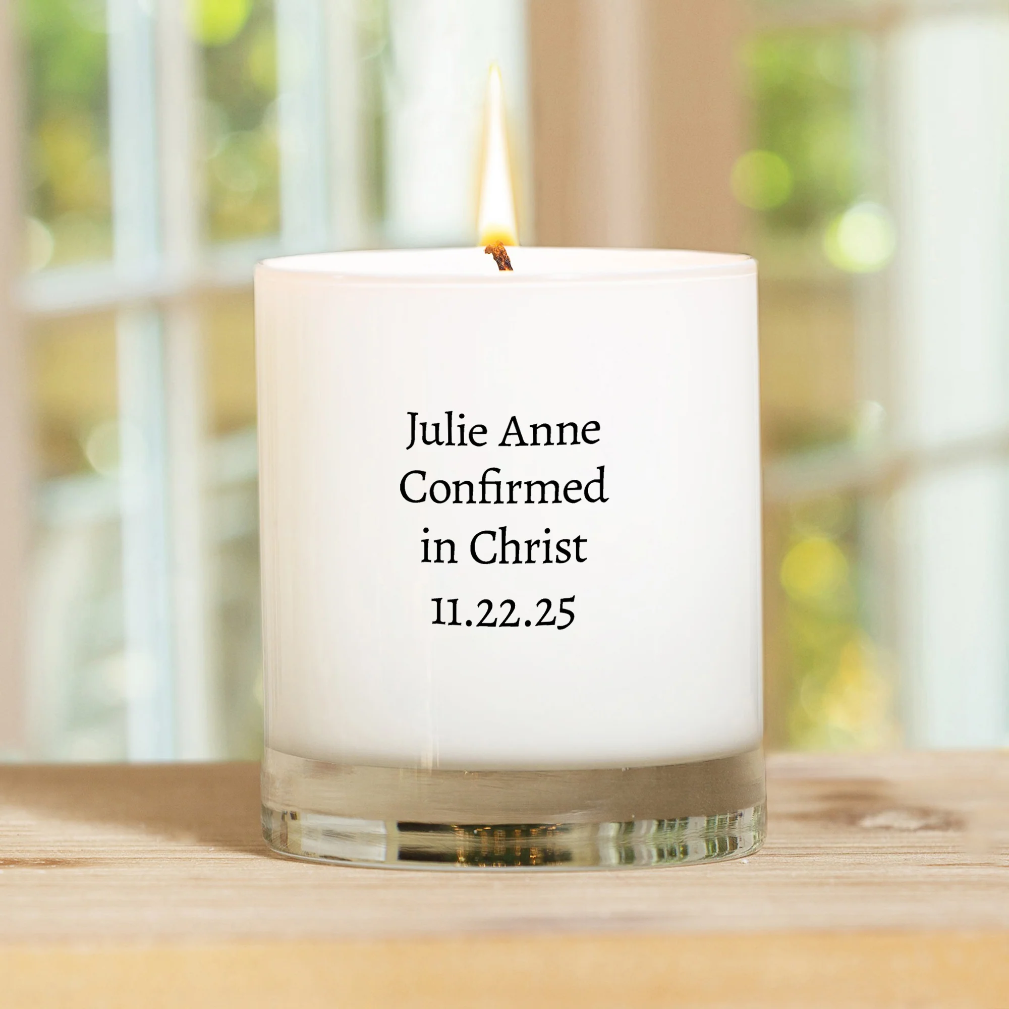 Personalized St. Thérèse of Lisieux Confirmation Candle - Image 3