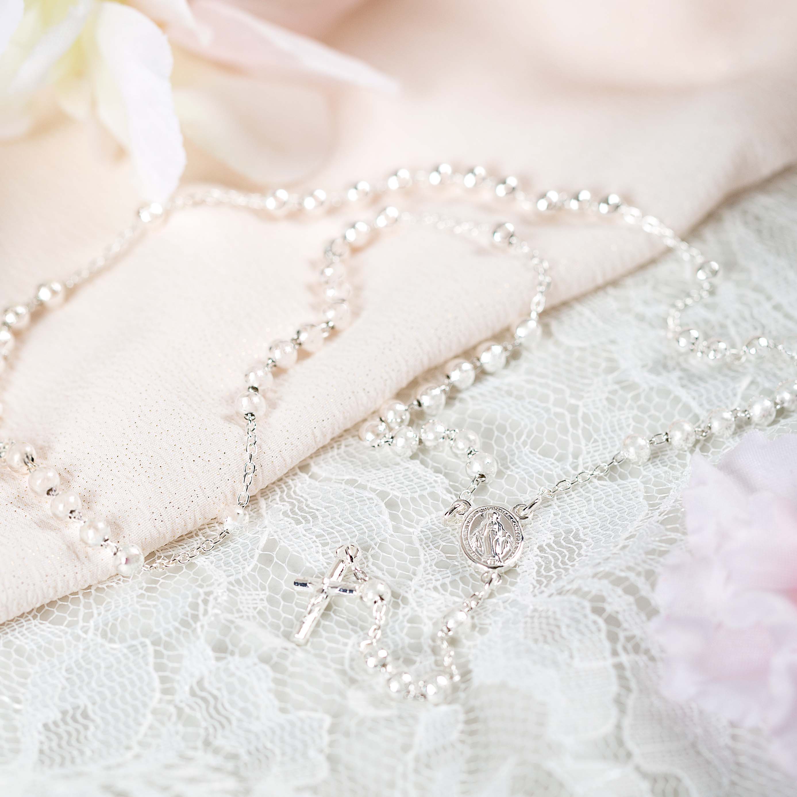 Petite Italian Sterling Silver Rosary - Image 4