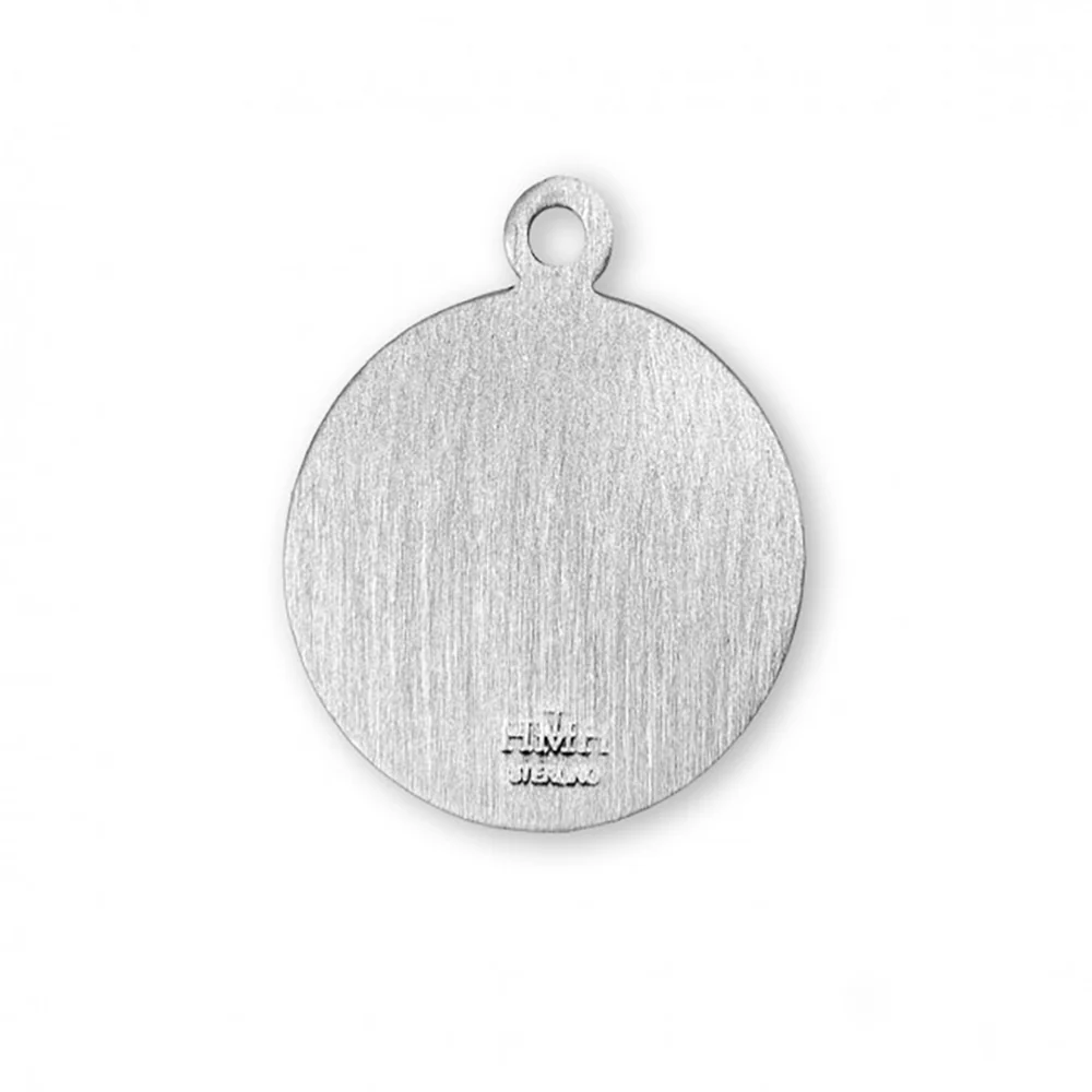 Petite Sterling Round St. Joan of Arc Medal Necklace - Image 3