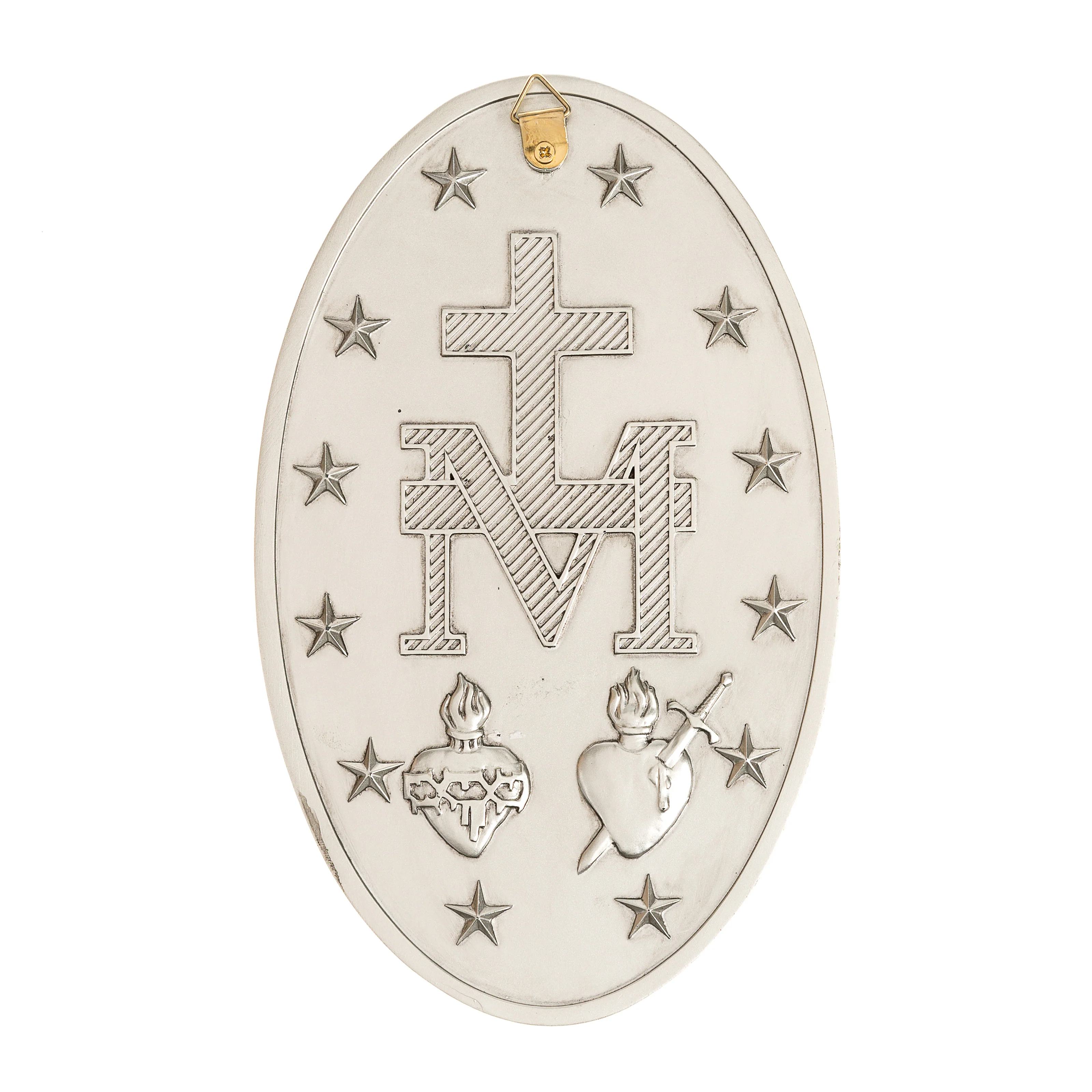 Pewter Style Miraculous Medal Wall Plaque - 8" - Image 4