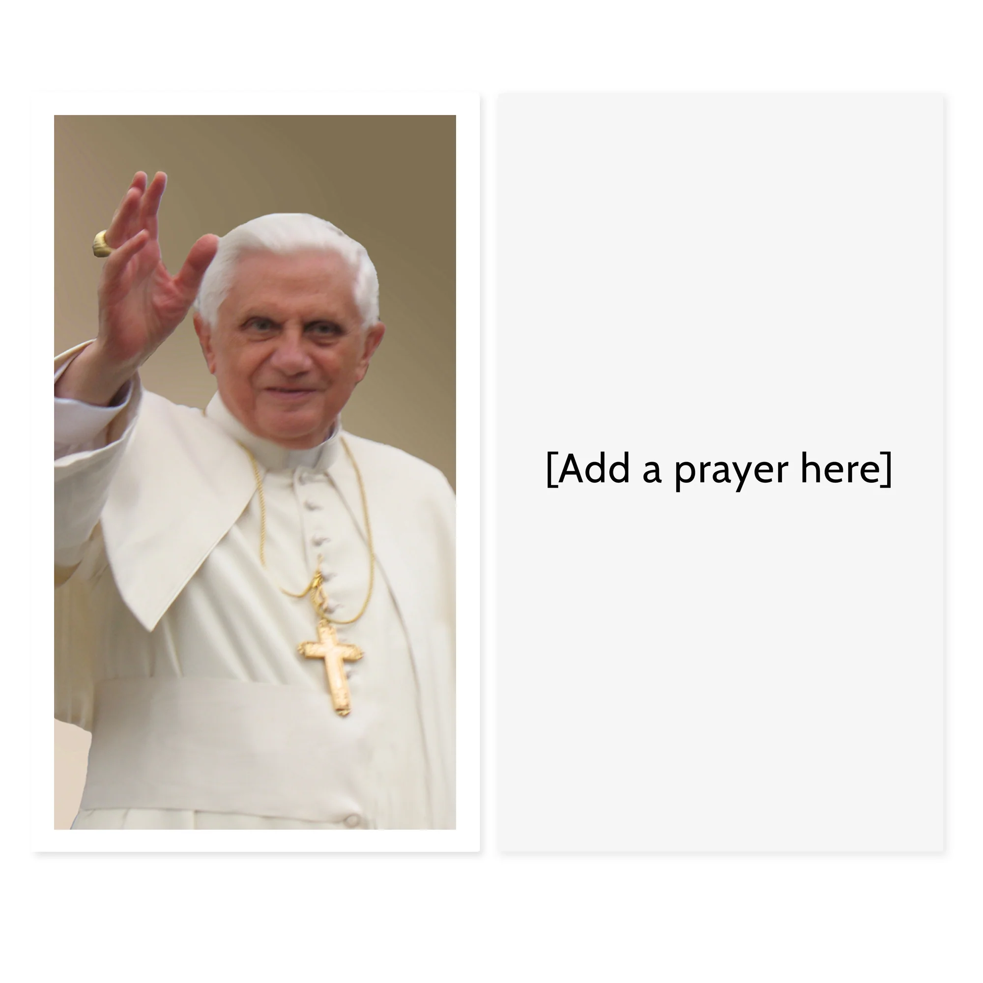 Laminated Pope Benedict XVI Personalized Prayer Card - Image 2