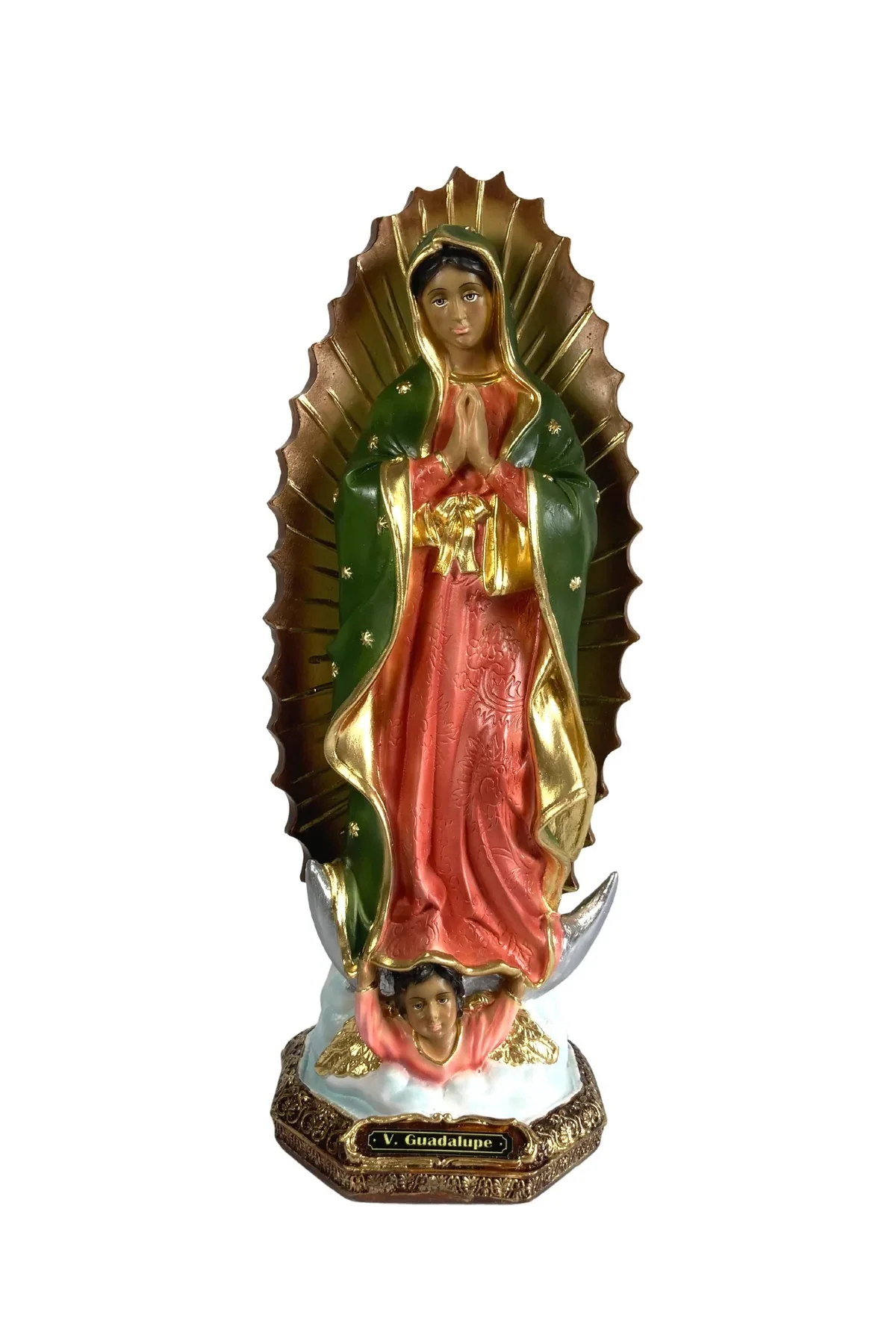 Porcelain Virgin of Guadalupe Statue - 16" - Image 2