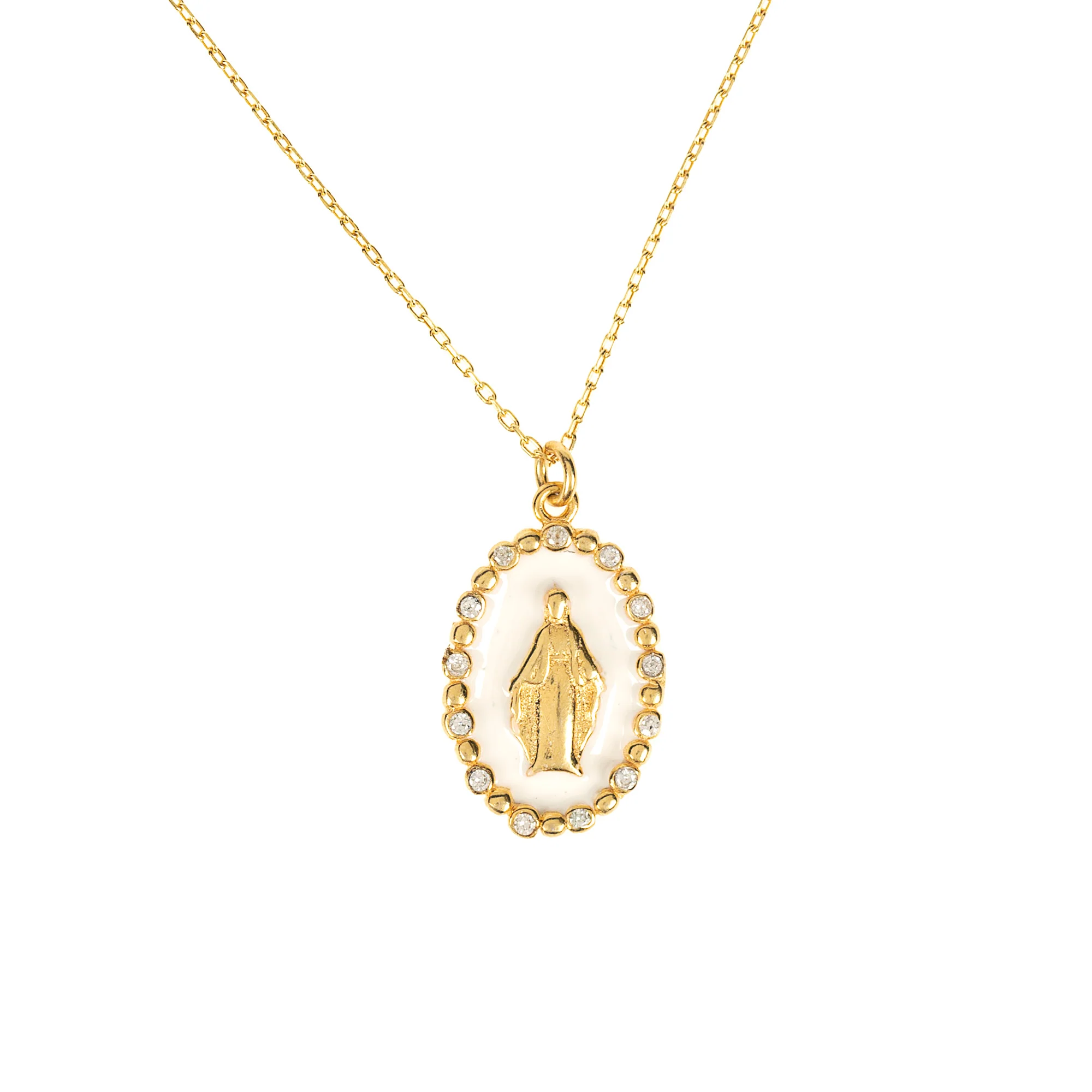 Purely Lovely White & Gold Marian Necklace - Image 2
