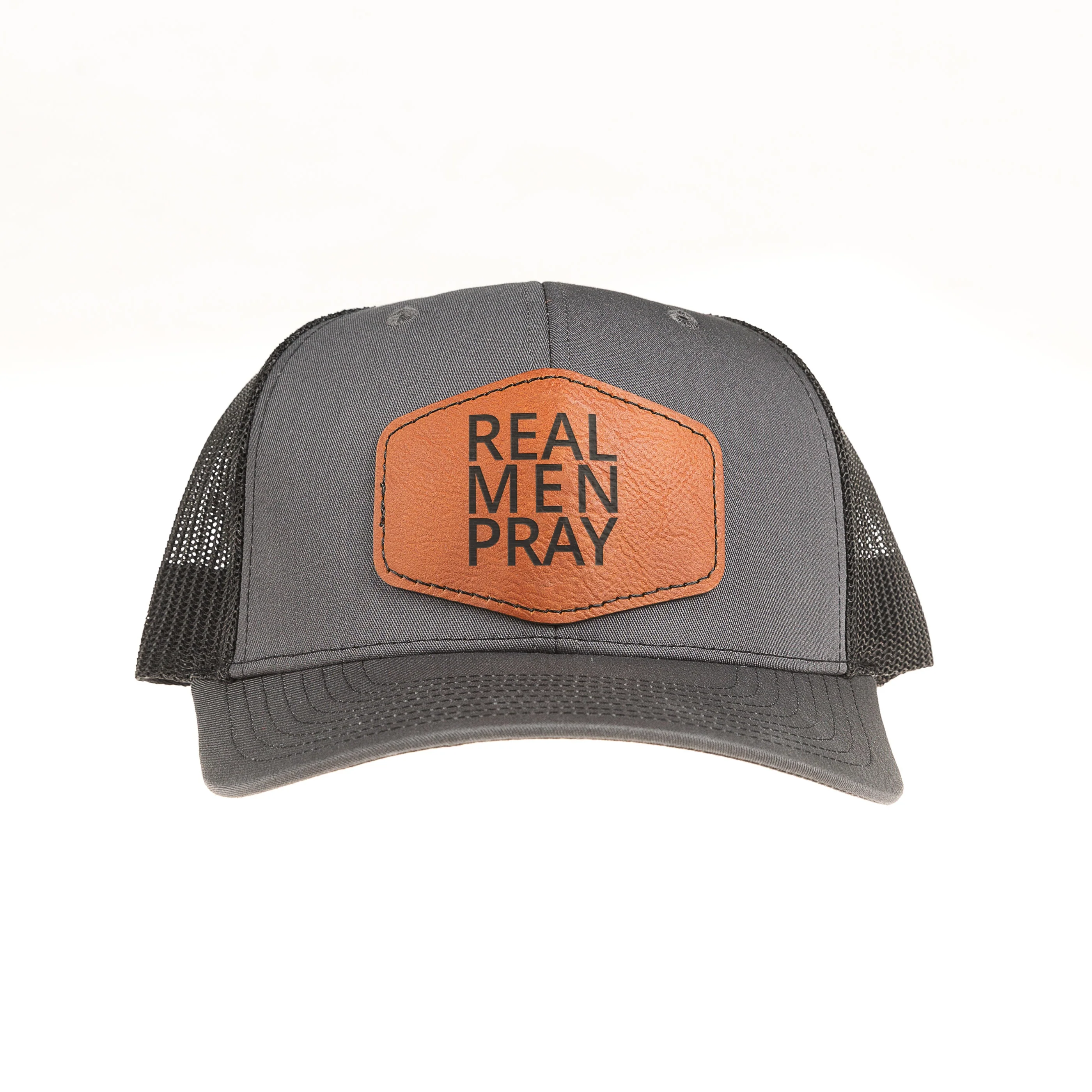 Real Men Pray Leather Patch Ball Cap