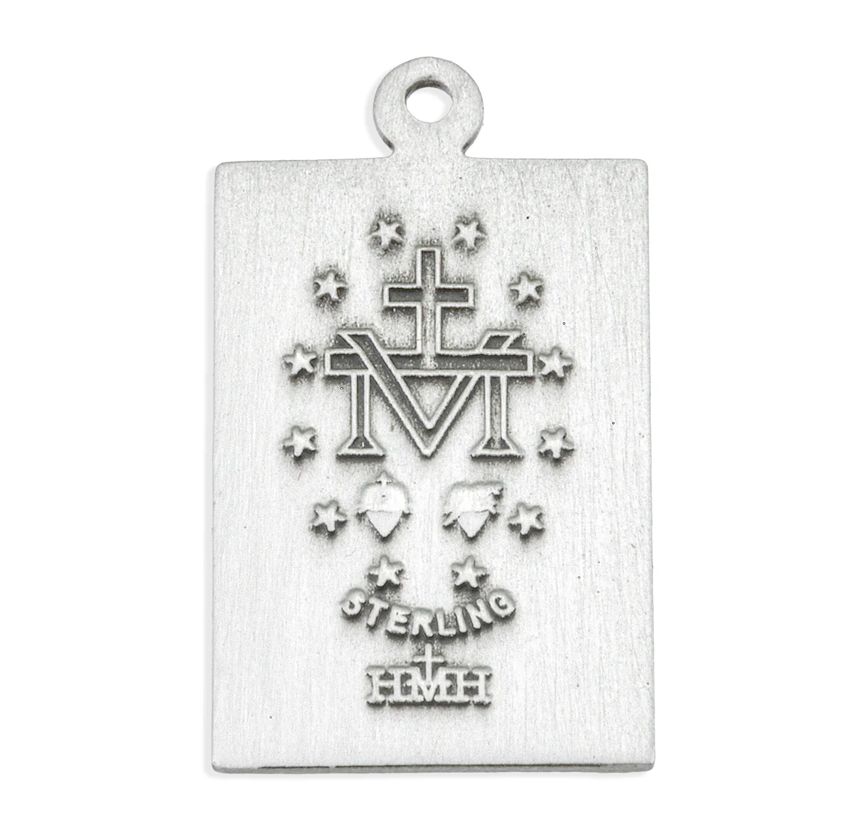 Rectangular Sterling Miraculous Medal Necklace - Image 3