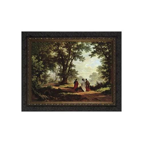 Road to Emmaus in Ornate Dark Frame - 24" x 36"