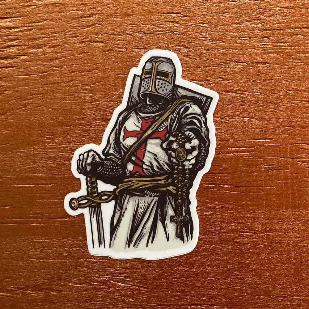 Rosary Crusader Vinyl Sticker - 4"