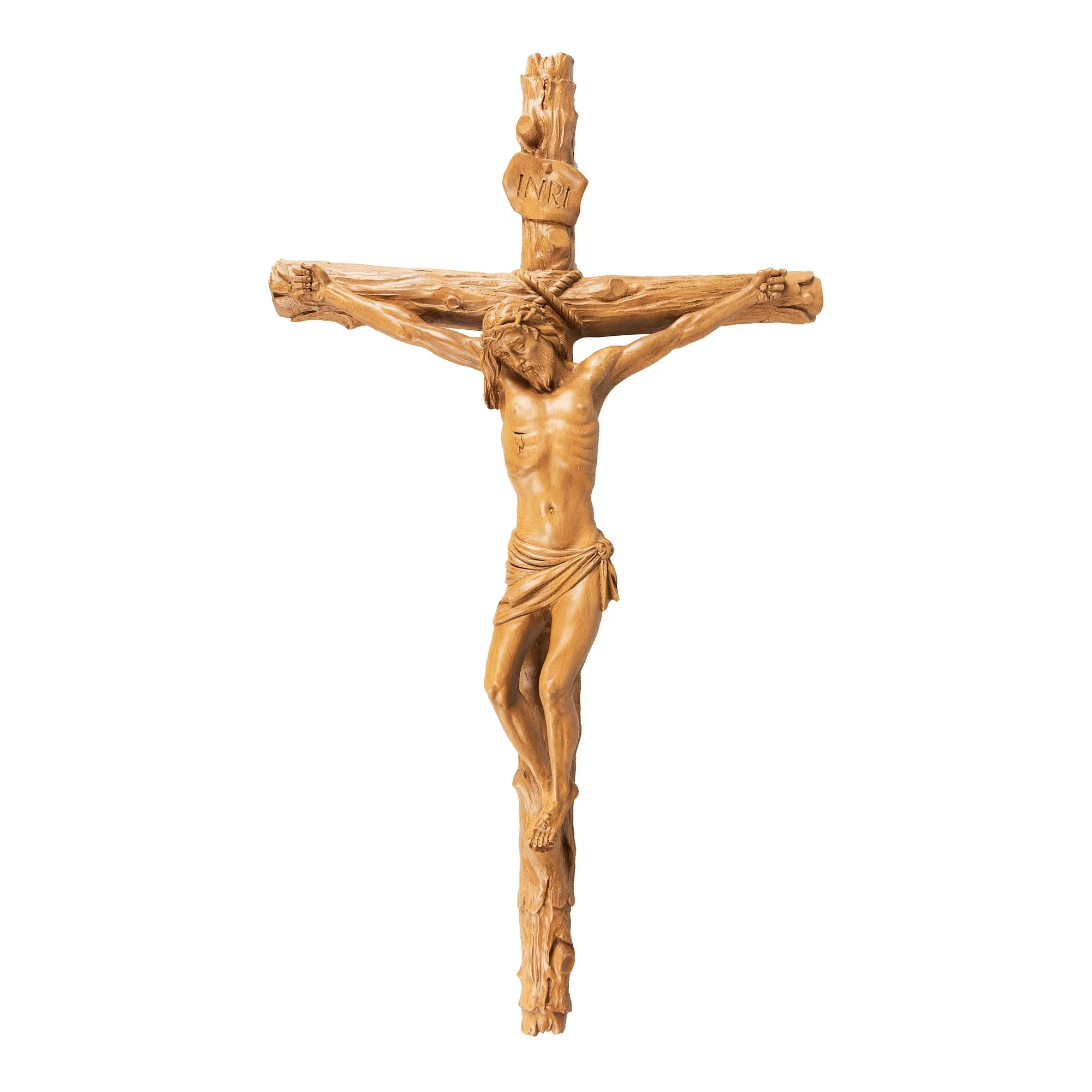 Rustic Wood Look Italian Crucifix - 22"