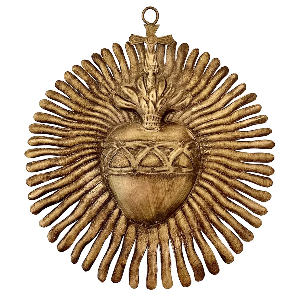Sacred Heart Crown of Thorns Sunburst Plaque - 6" - Image 4