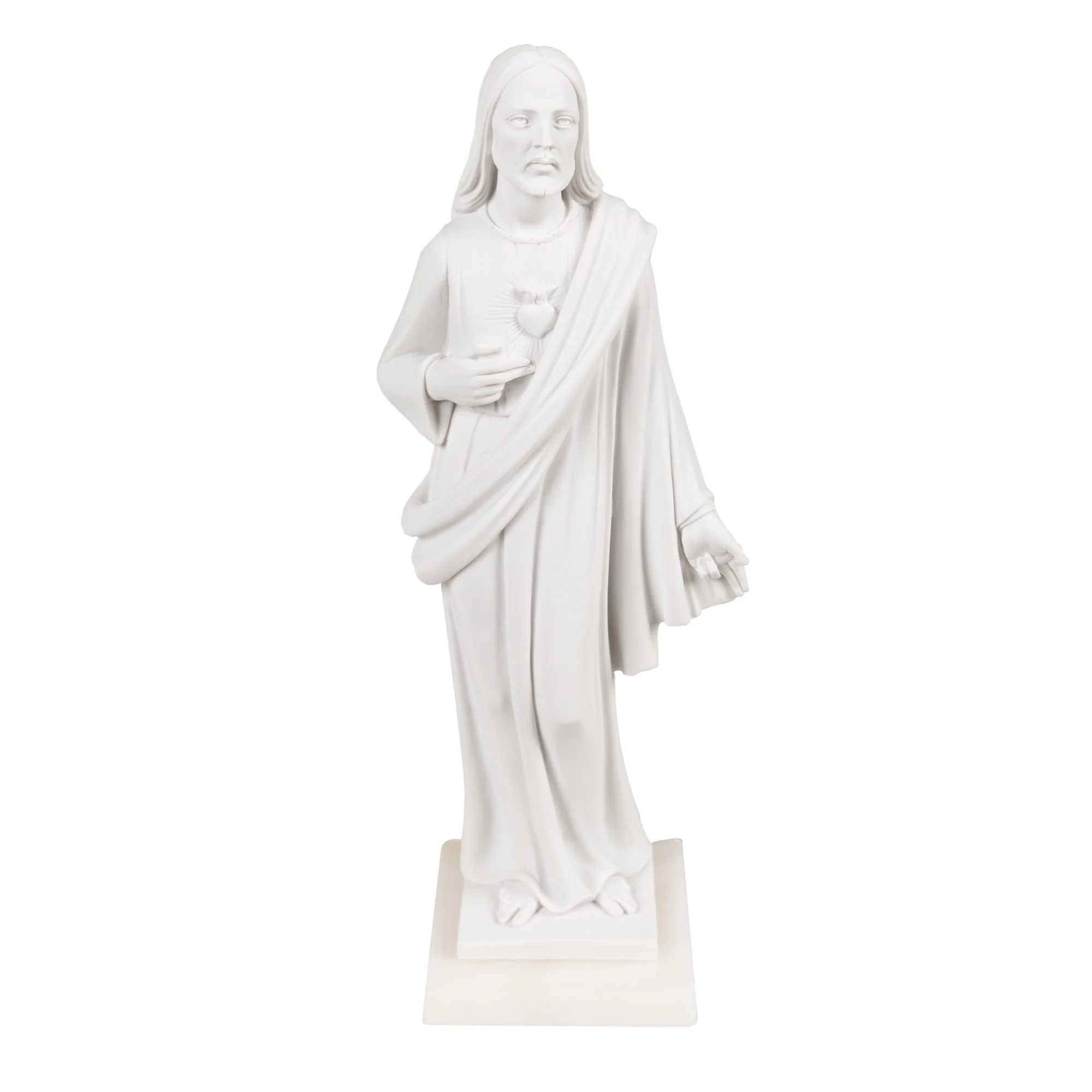 Sacred Heart of Jesus Italian Alabaster Statue - 10" - Image 2