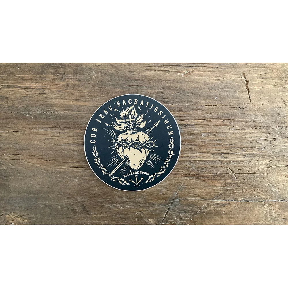 Sacred Heart of Jesus Latin Sticker - 3"