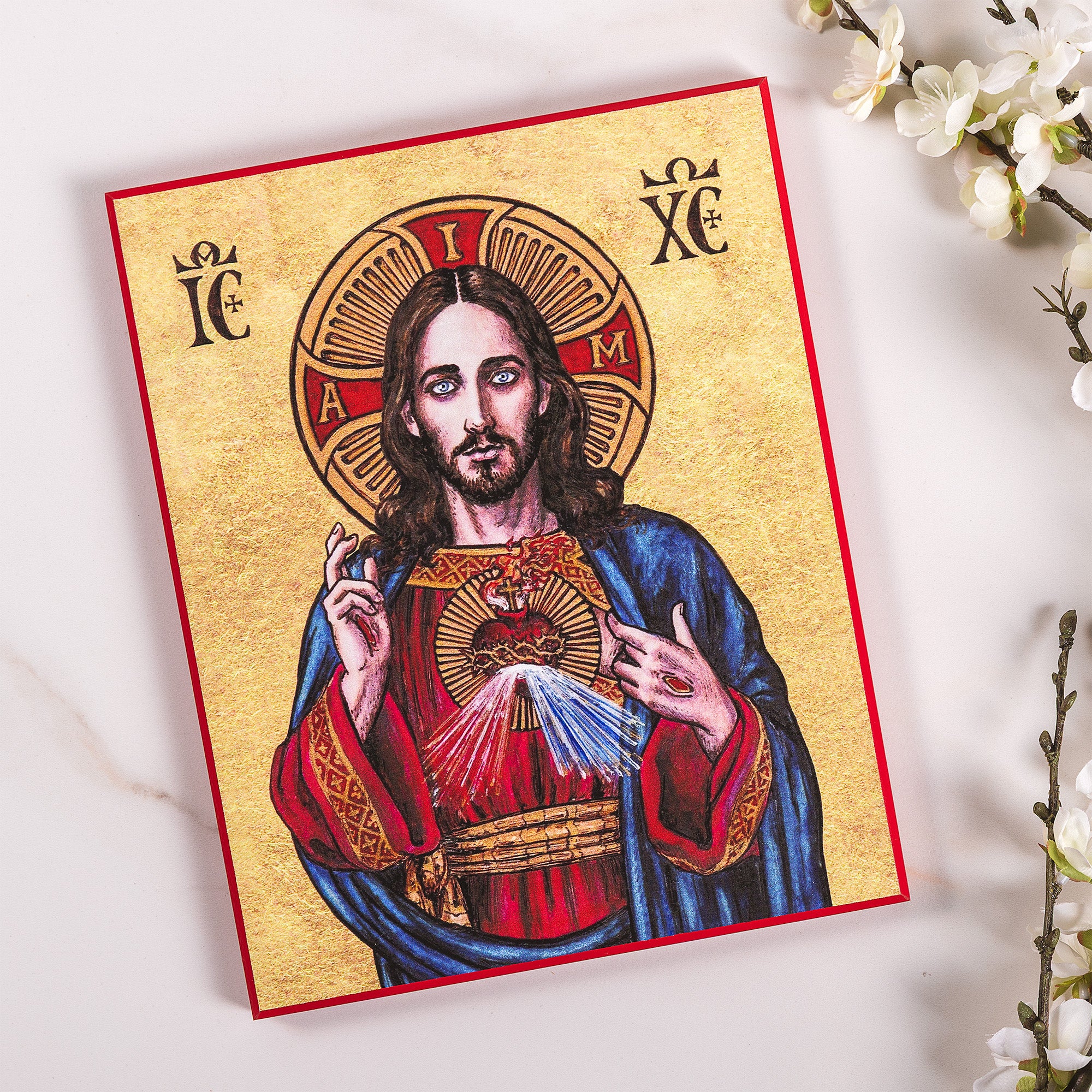 Sacred Heart of Jesus Modern Icon Plaque - 8" x 10" - Image 3