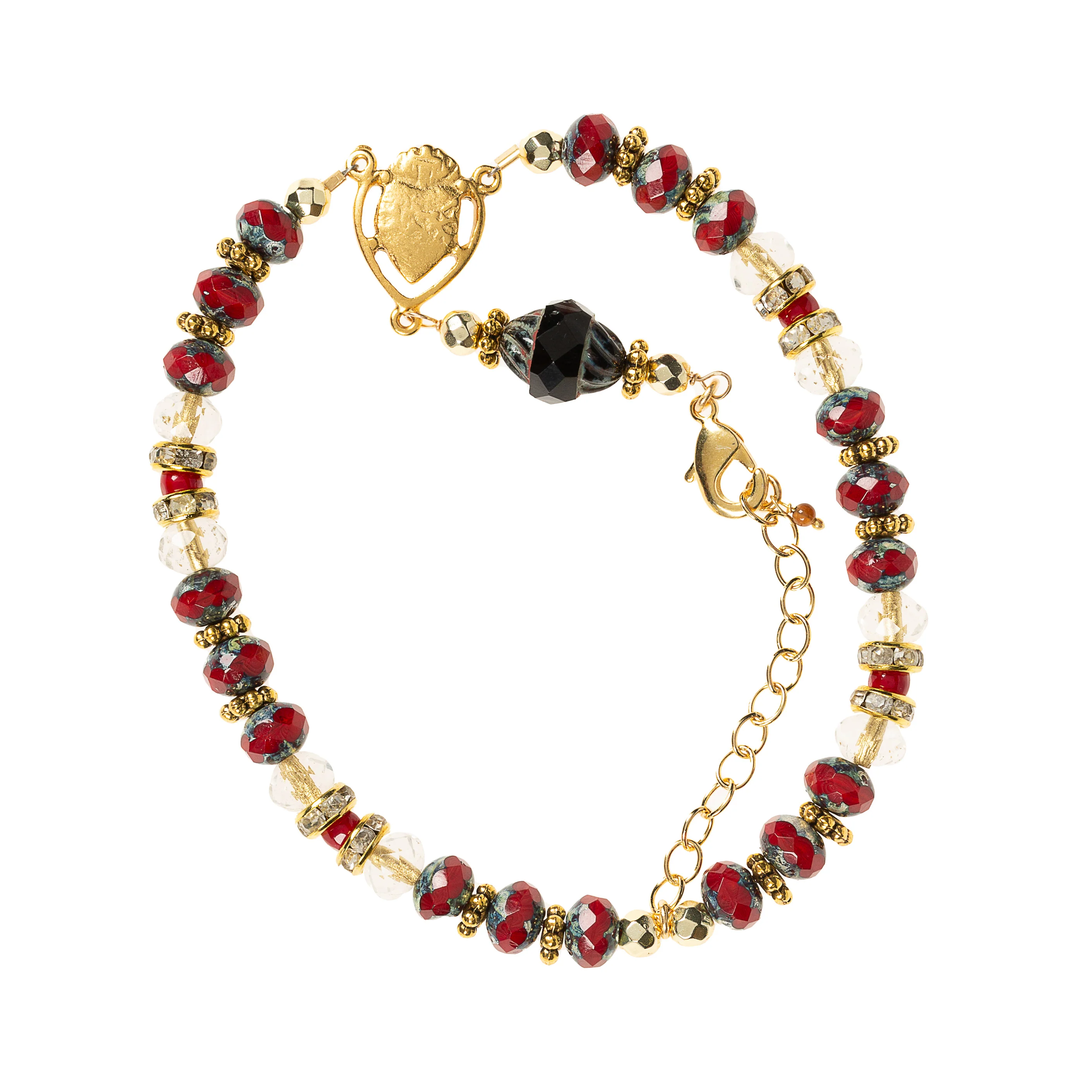 Sacred Heart & Precious Blood Crystal Bracelet - Image 2