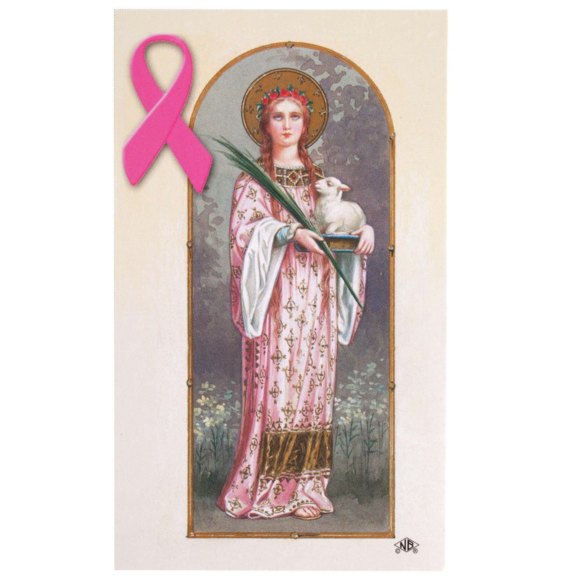 Laminated Saint Agatha Breast Cancer Personalized Prayer Card (Priced Per Card)