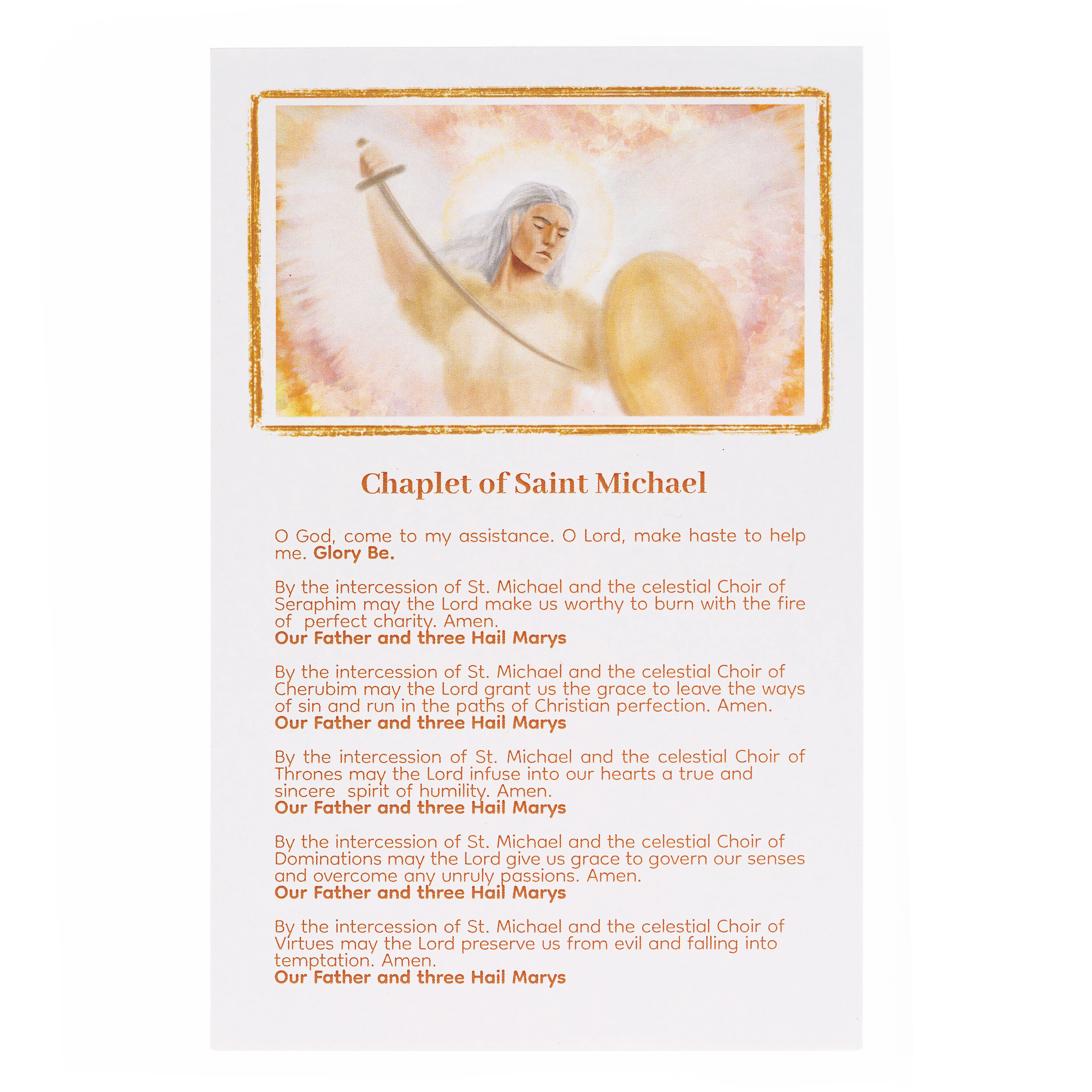 Saint Michael Chaplet Prayer Card - Image 2