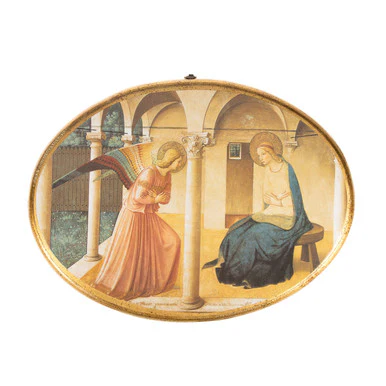 San Marco Annunciation Oval Wood Plaque - 15.8" - Image 2