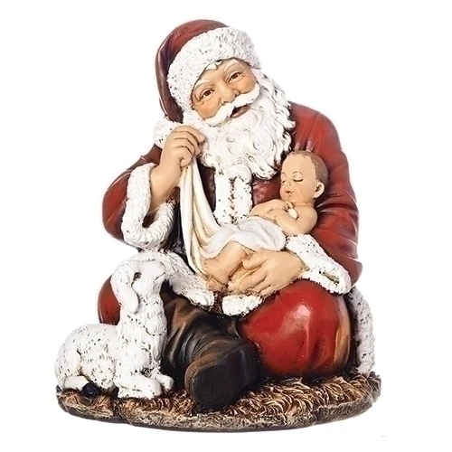 Santa Holding Baby Jesus Figure - Image 2