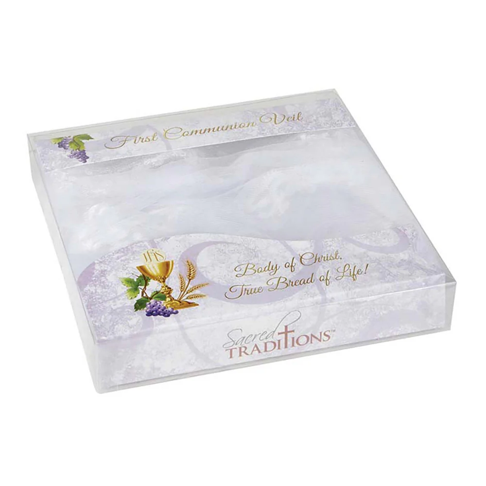 Satin Head Band & Pearl Cross First Communion Veil - Image 4