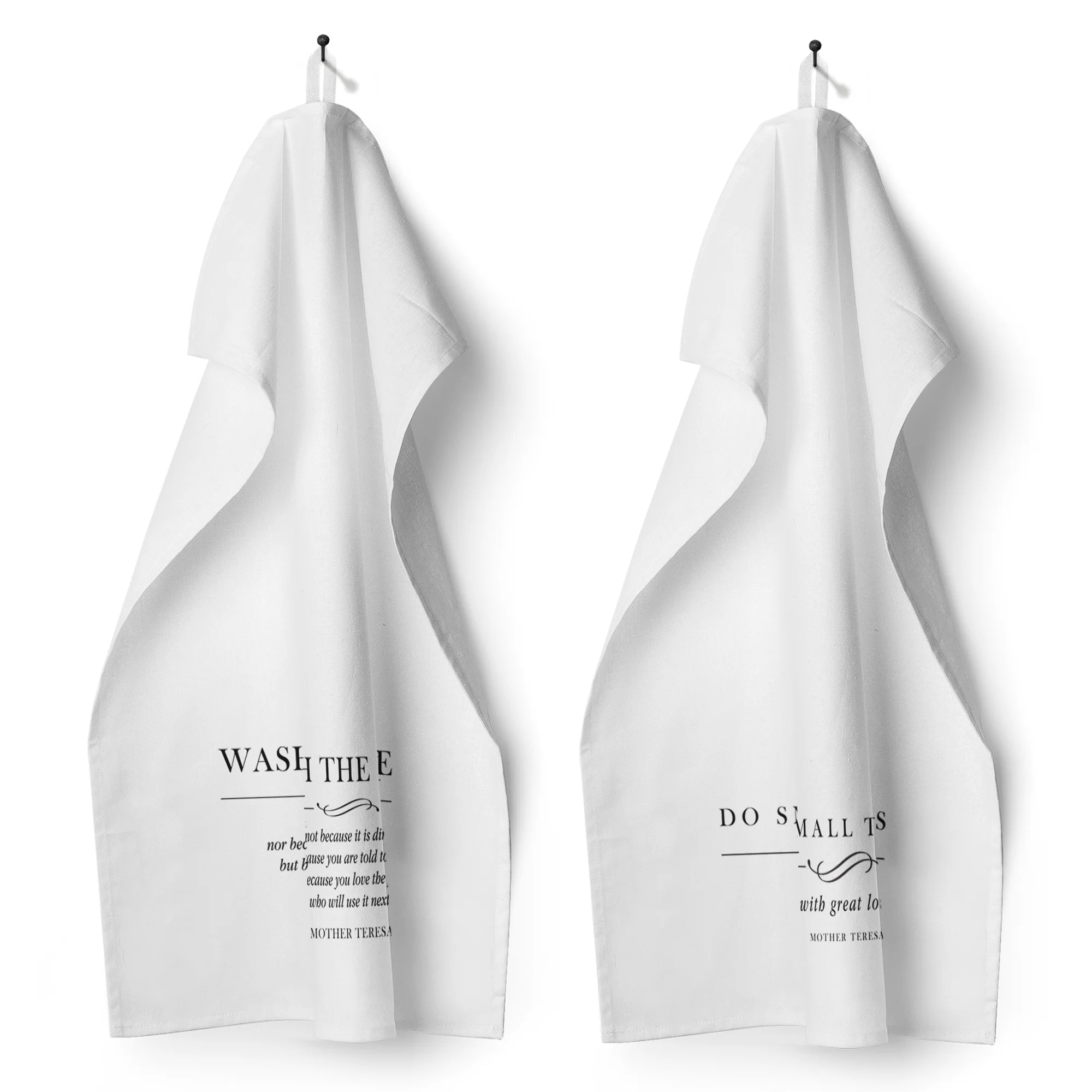 Set of Mother Teresa Black and White Dish Towels - 2 towels - Image 2
