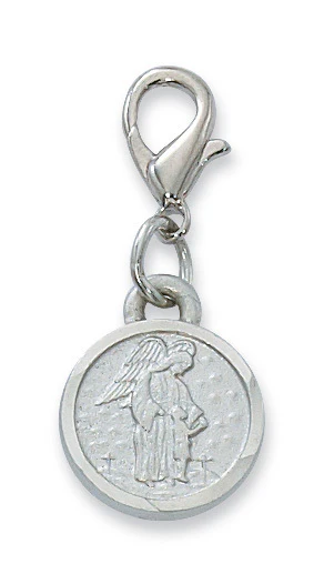 Silver Clip-On Guardian Angel Medal